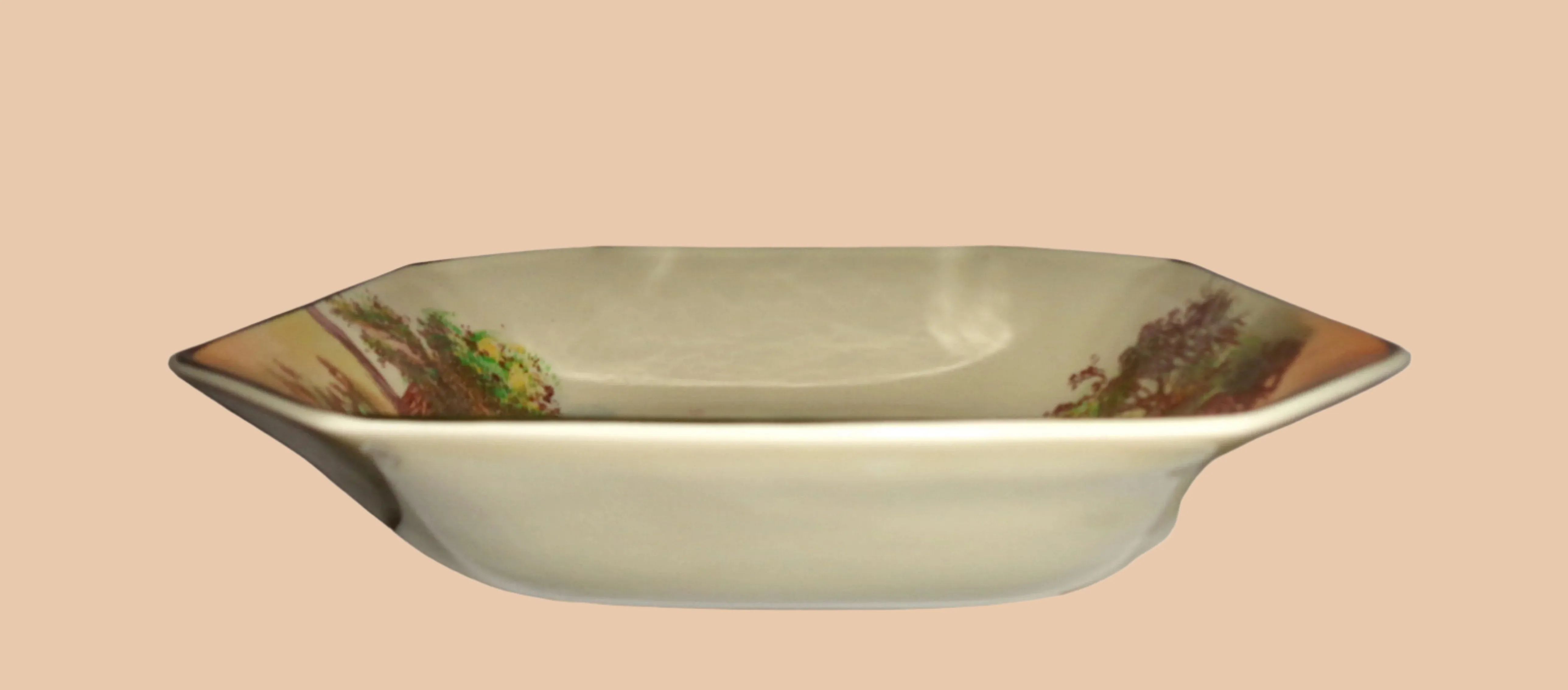 1952 Royal Doulton Rustic England Square Serving Dish / Fruit Bowl D6297