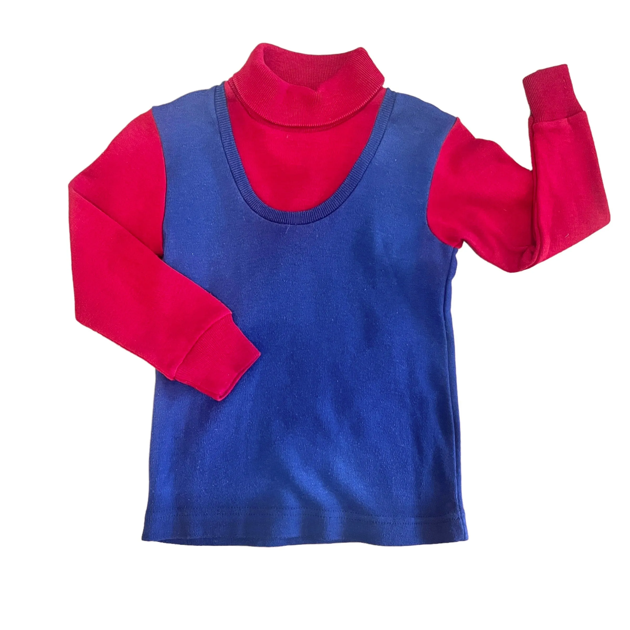 1970's Red/Blue Cotton Turtleneck 2-3Y