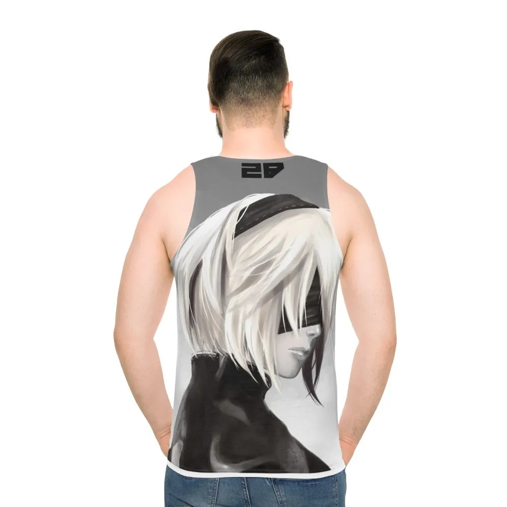 2B Unisex Tank Top - Nier Automata Fanart Digital Illustration