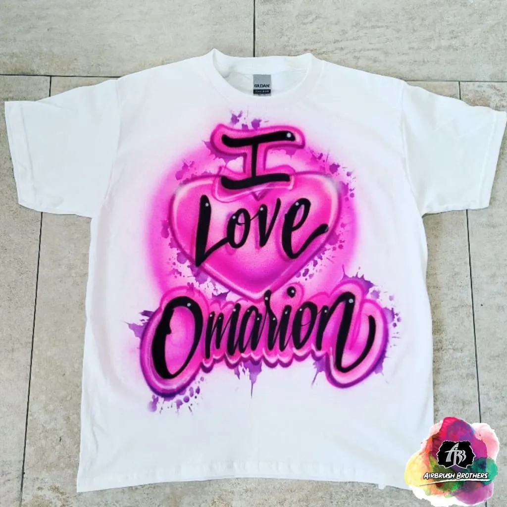 Airbrush Splatter I Love Shirt Design