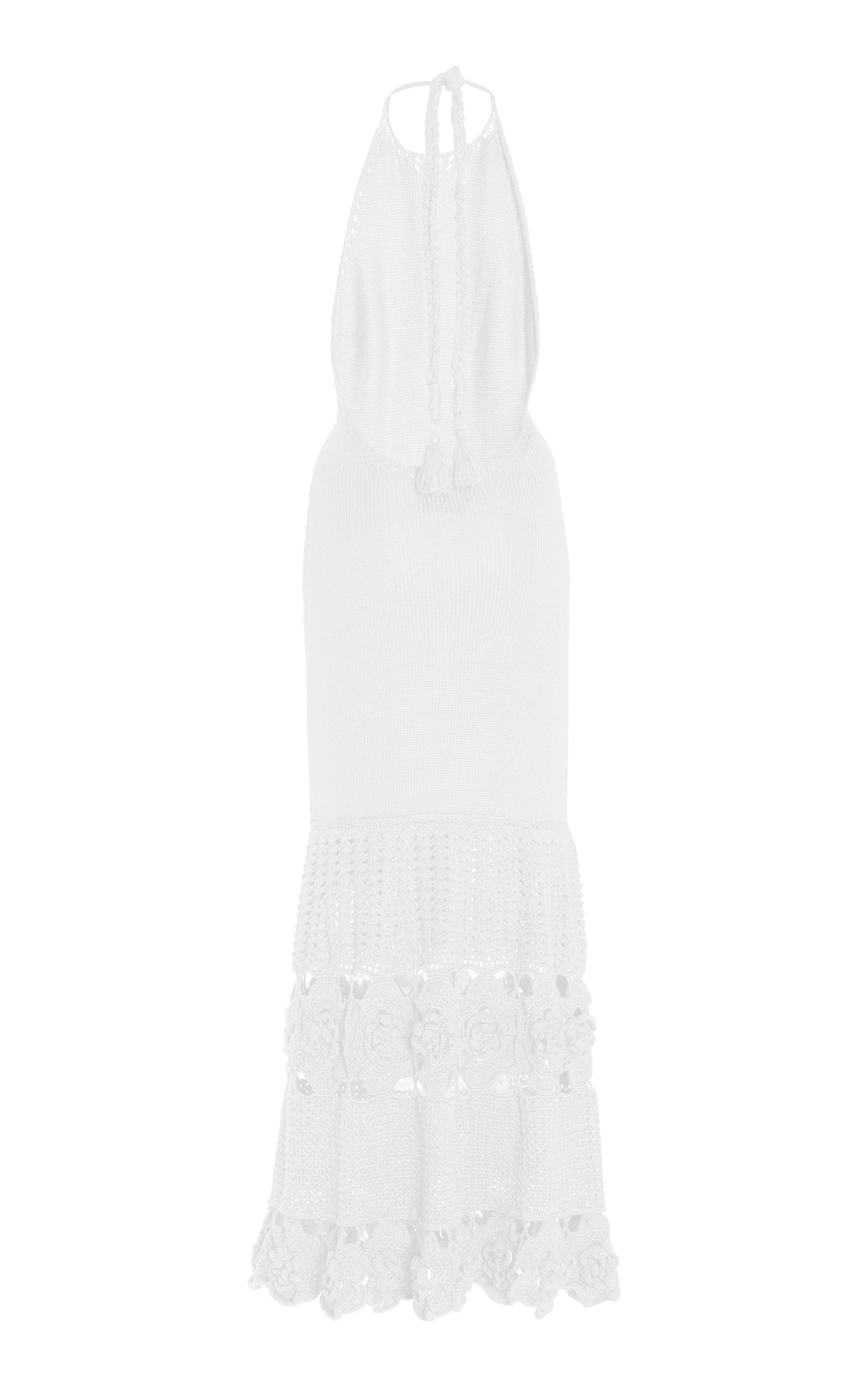 Alexis Carina Crochet Bamboo Knit Dress in White