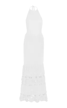 Alexis Carina Crochet Bamboo Knit Dress in White