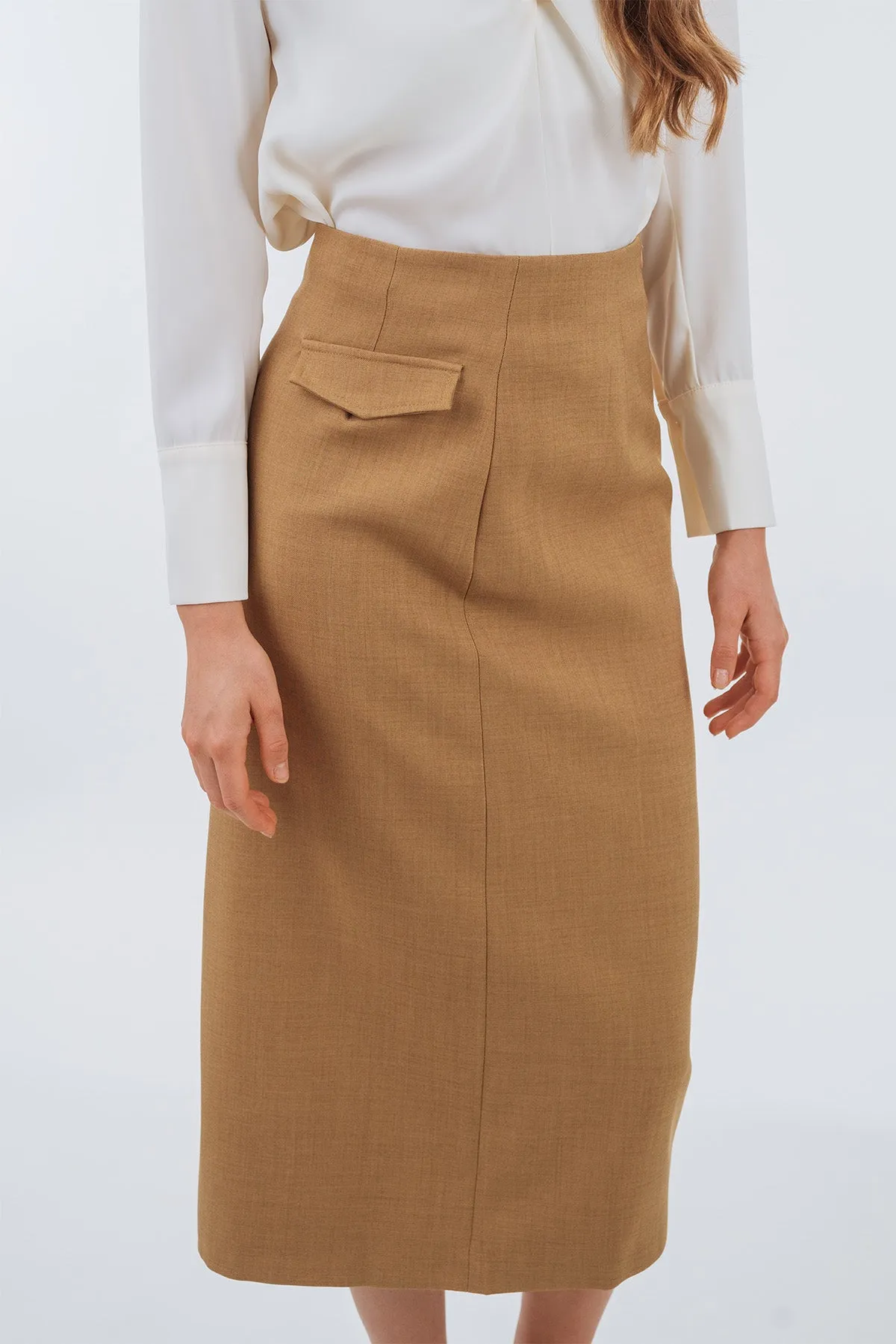 Alleurive Midi Pencil Skirt