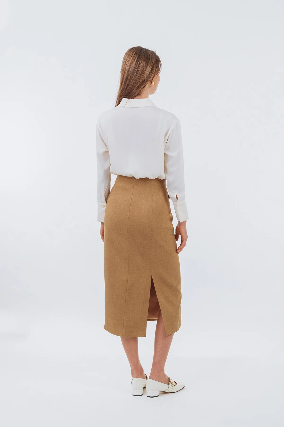 Alleurive Midi Pencil Skirt