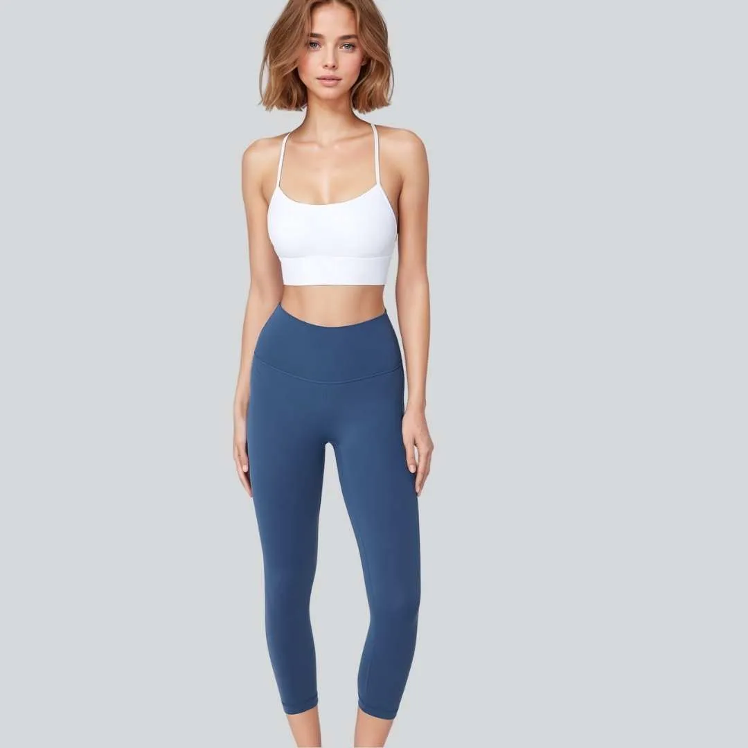 Ankle Length Comfort Leggings - Blue