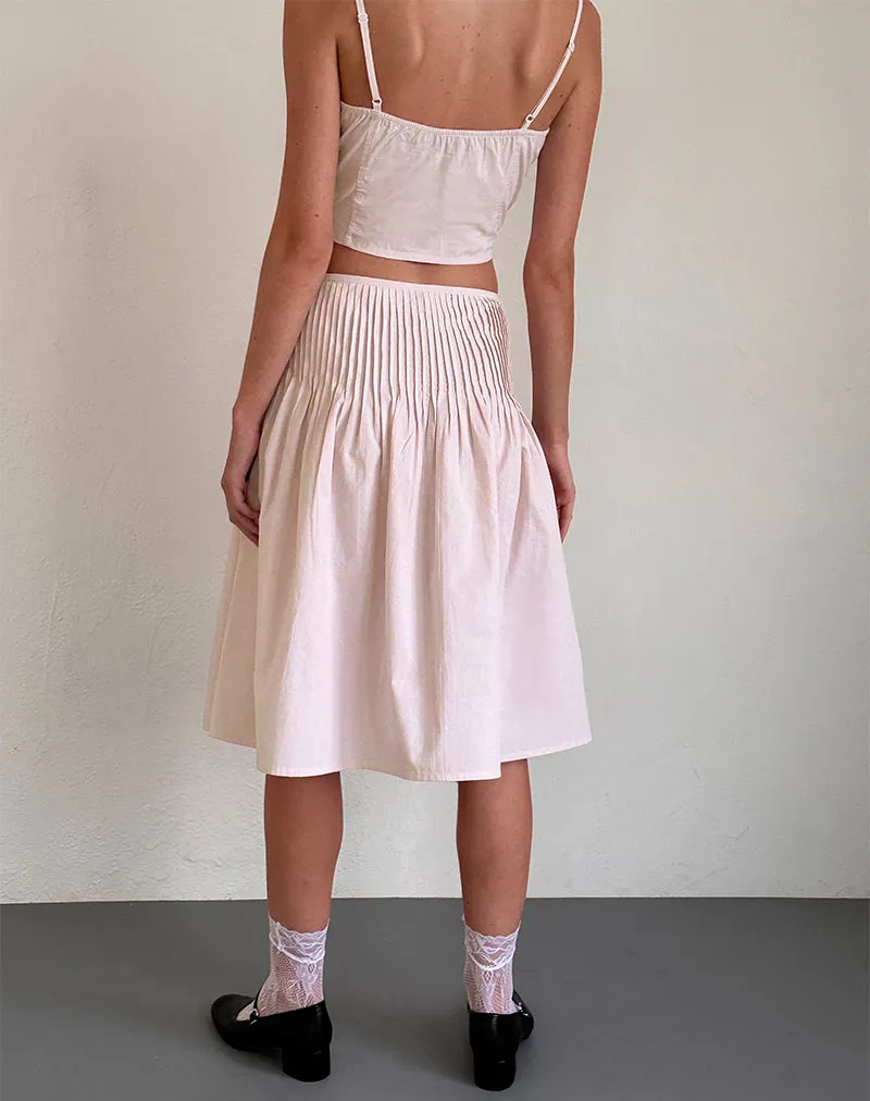 Asada Midi Skirt in Light Pink