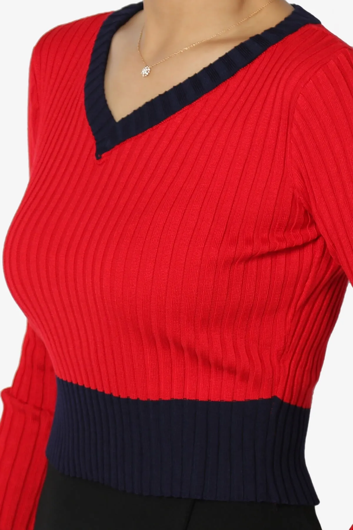 Avani Colorblock Ribbed Knit Top