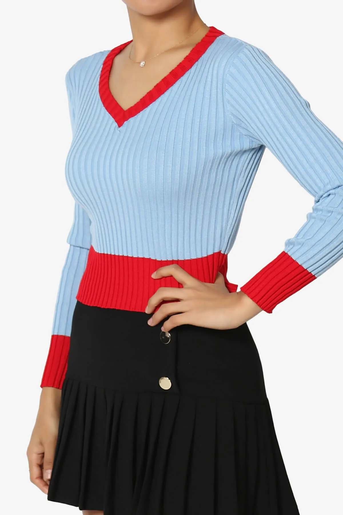 Avani Colorblock Ribbed Knit Top