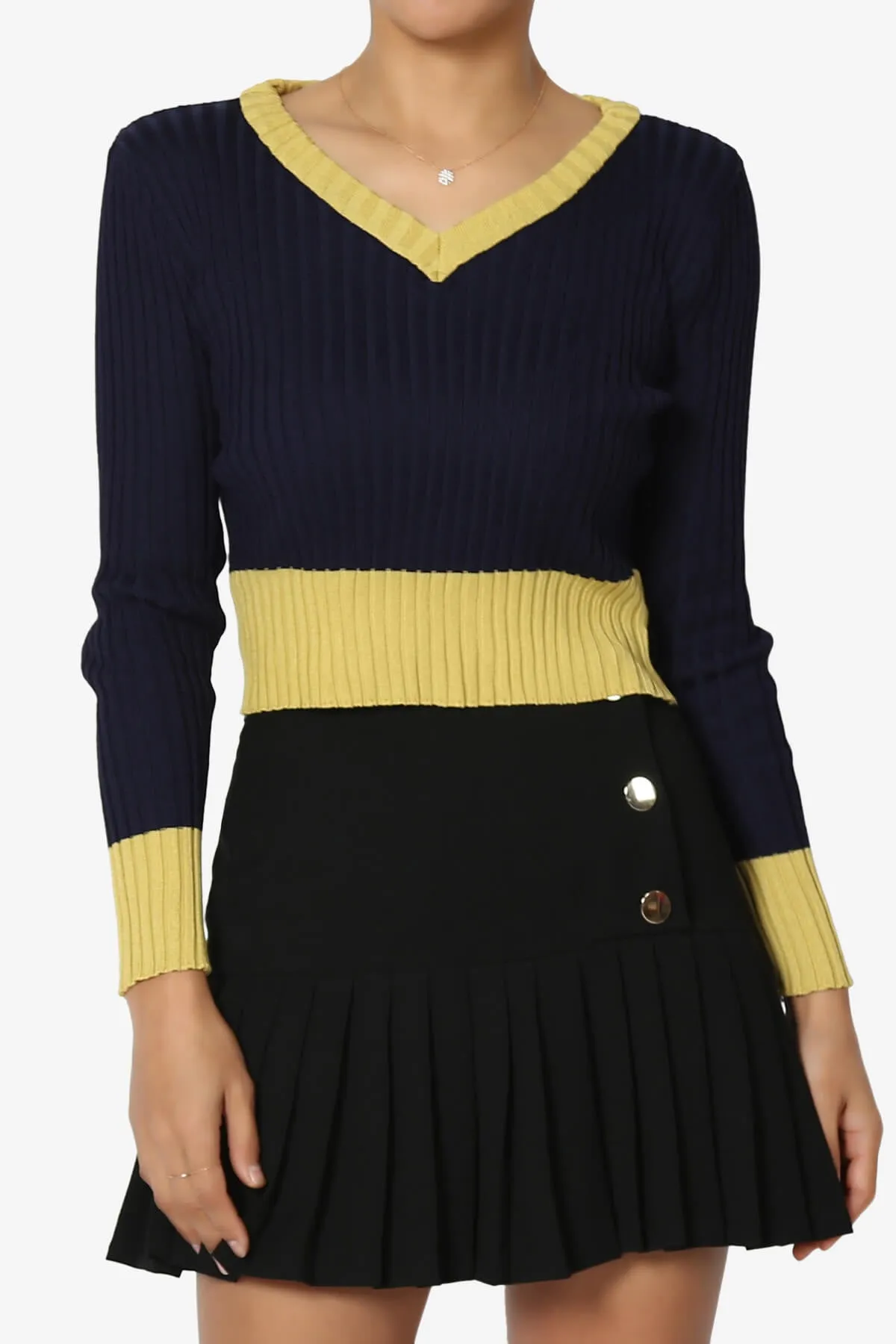 Avani Colorblock Ribbed Knit Top