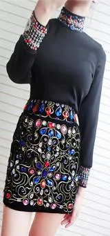 Bead Embellished Top & Skirt Set