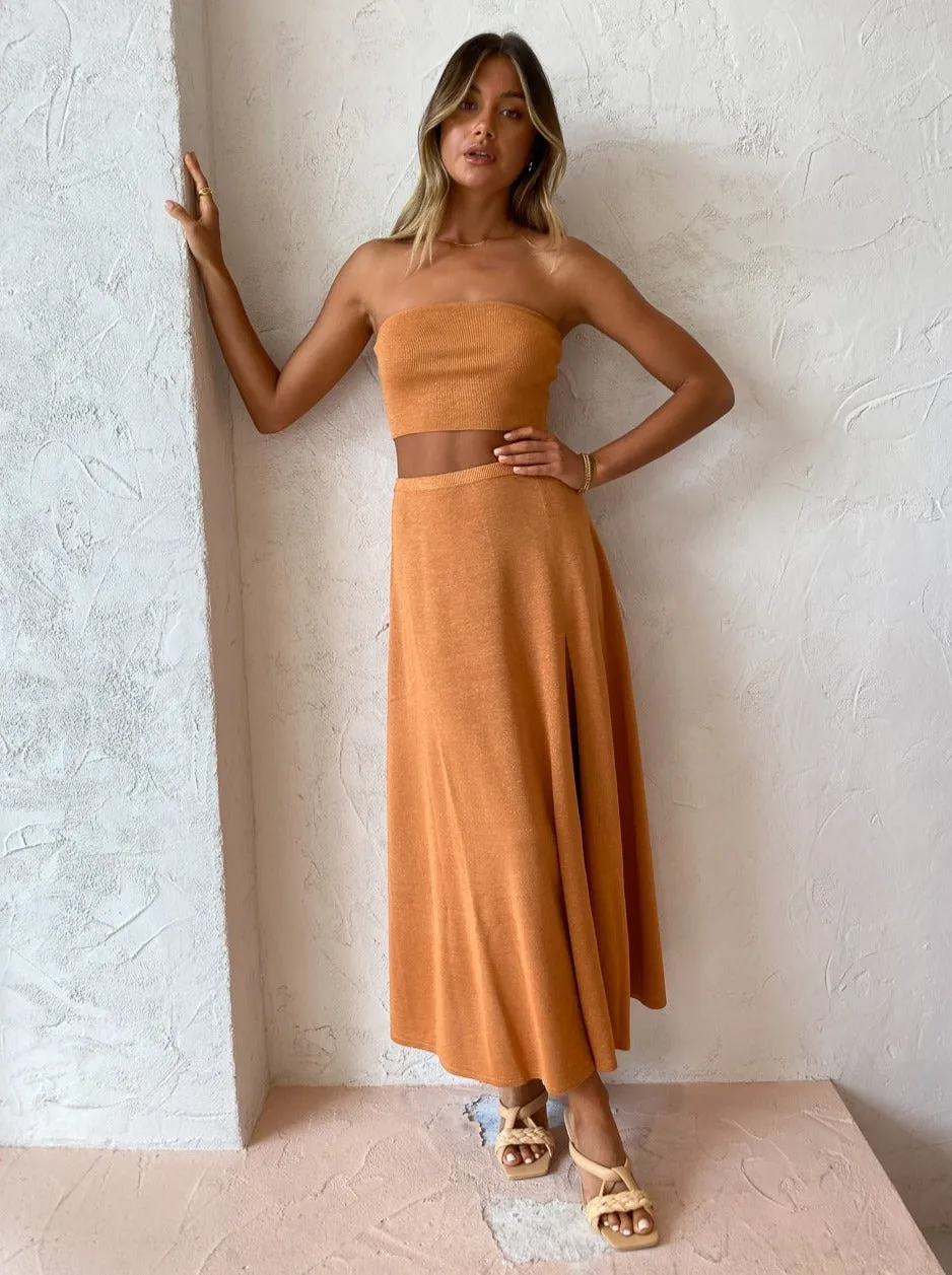 Bec and Bridge Indya Knit Maxi Skirt in Desert Sun