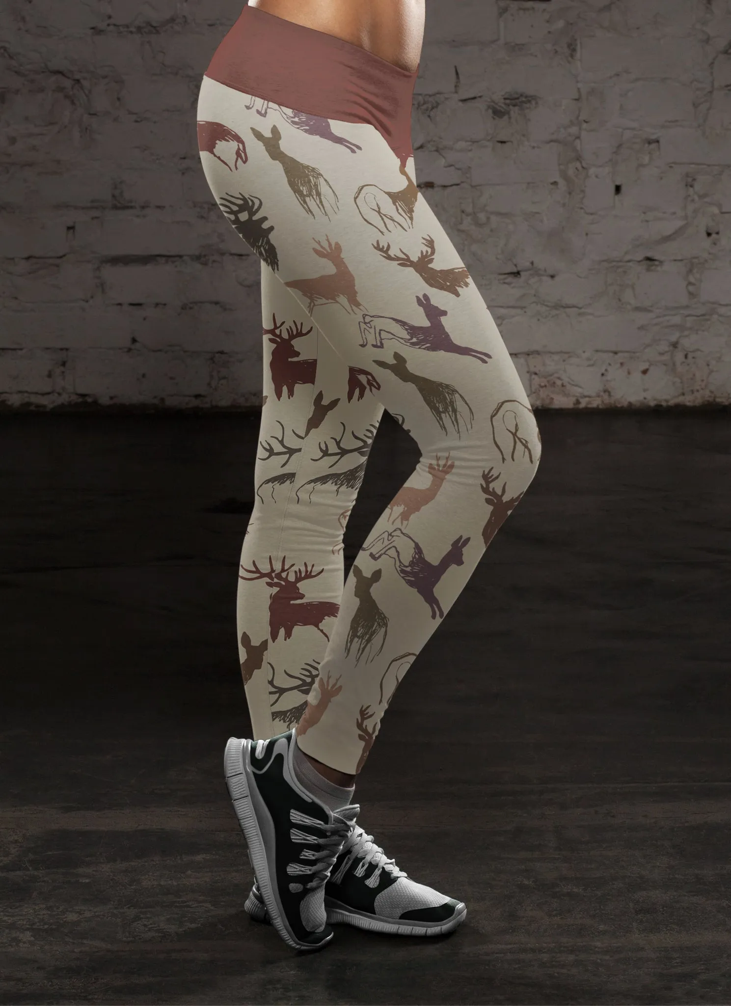 Beige Deer Leggings