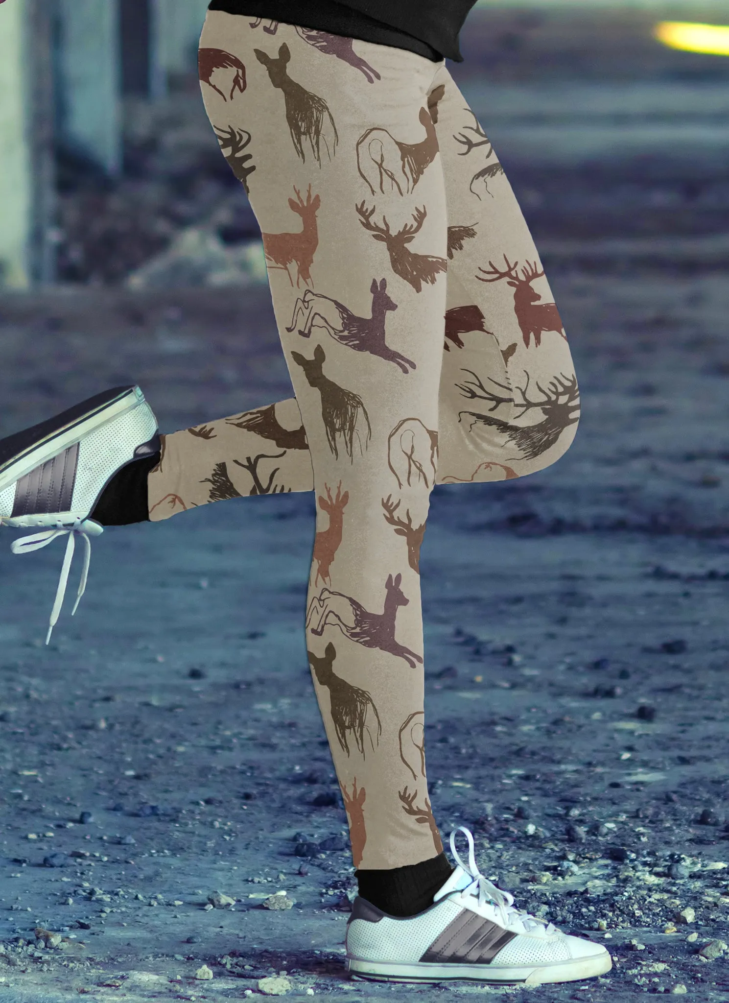 Beige Deer Leggings