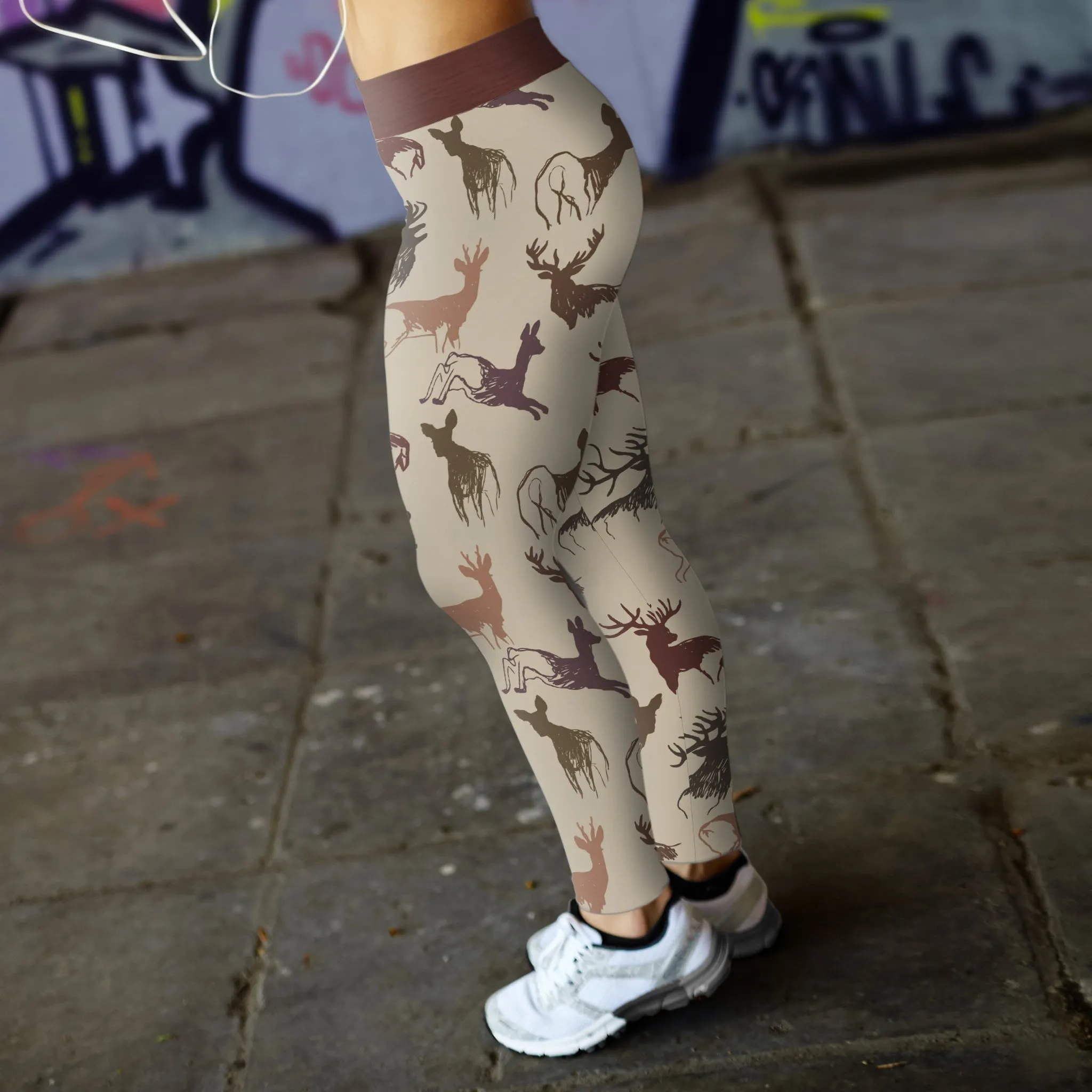 Beige Deer Leggings