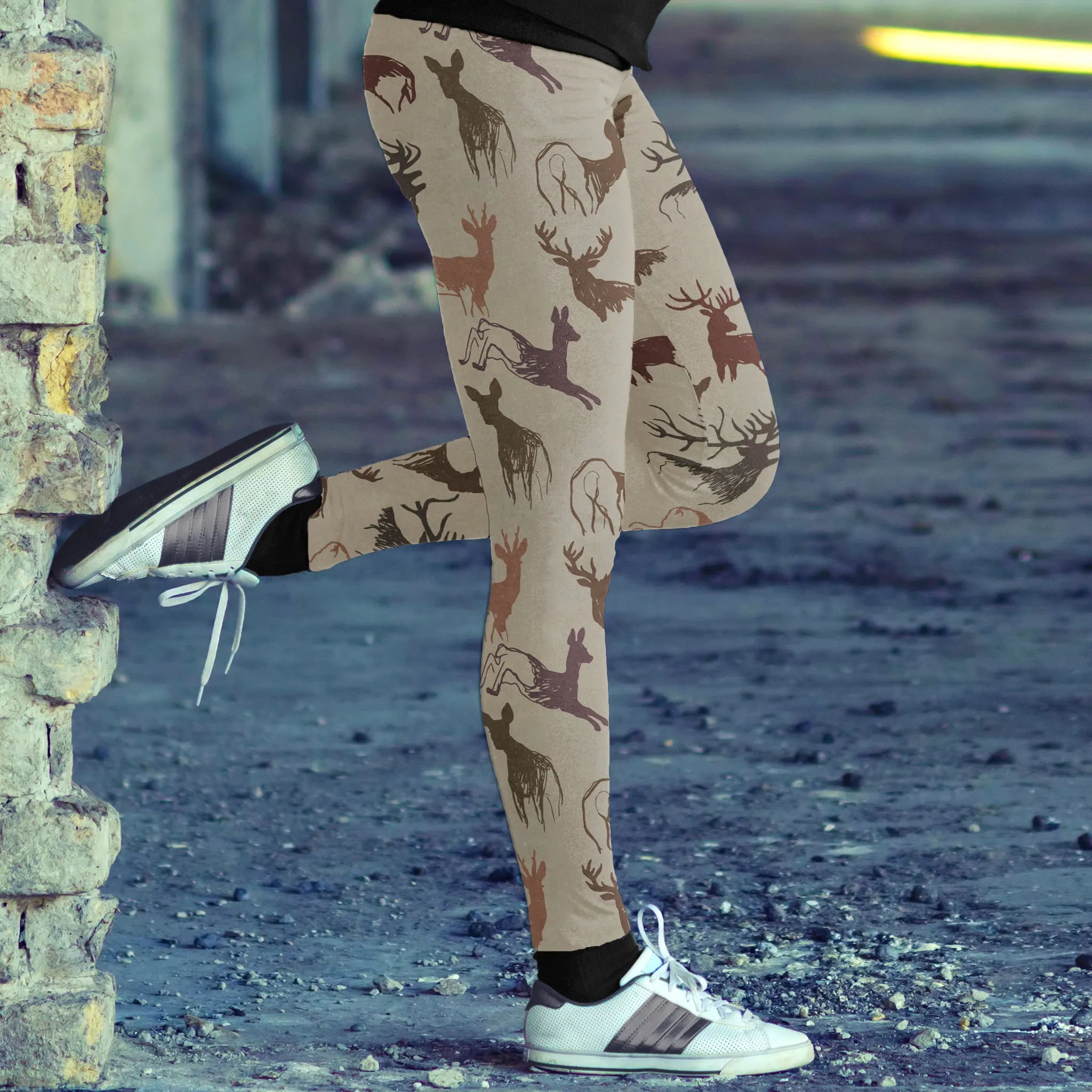 Beige Deer Leggings