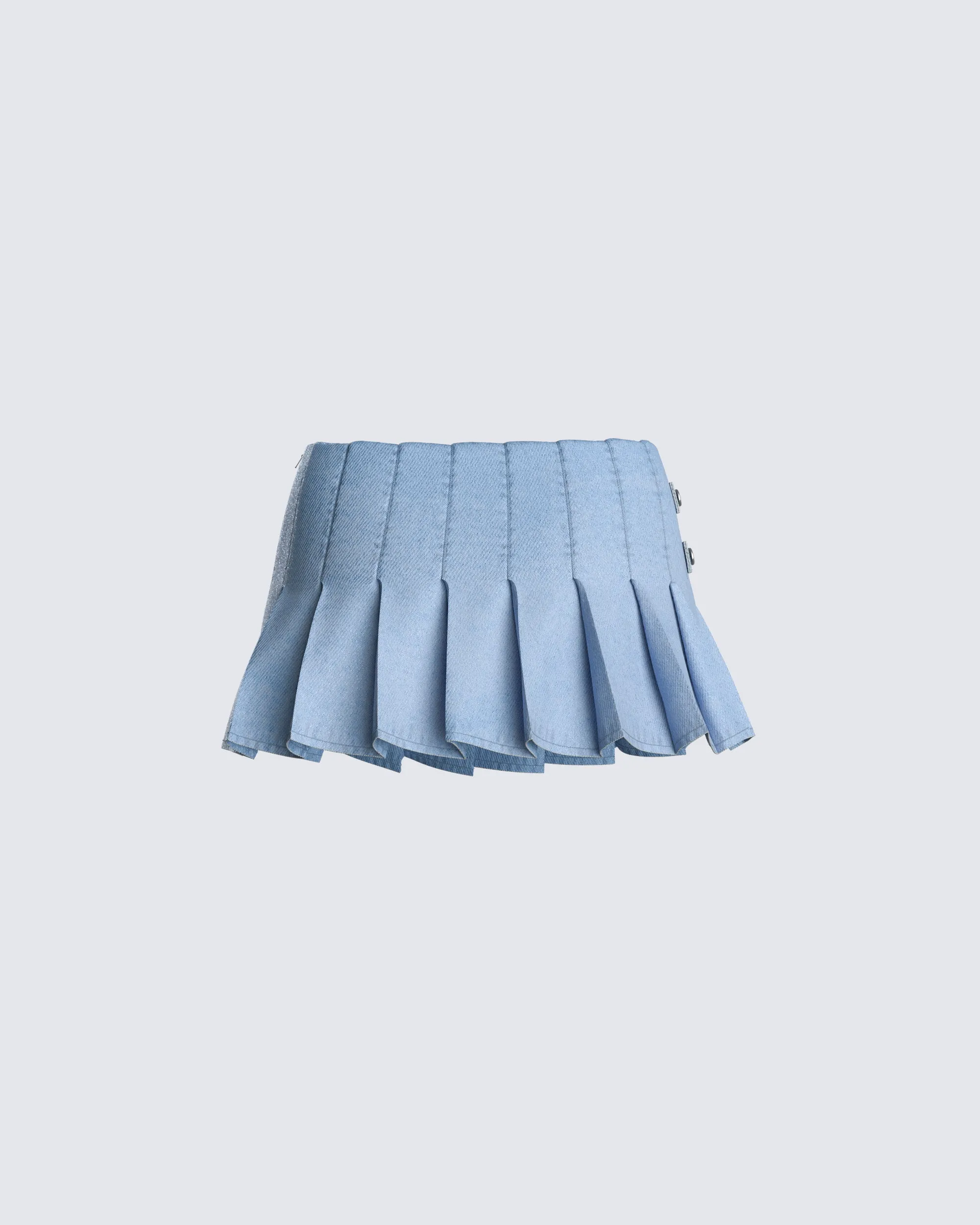 Beverly Denim Pleated Skirt