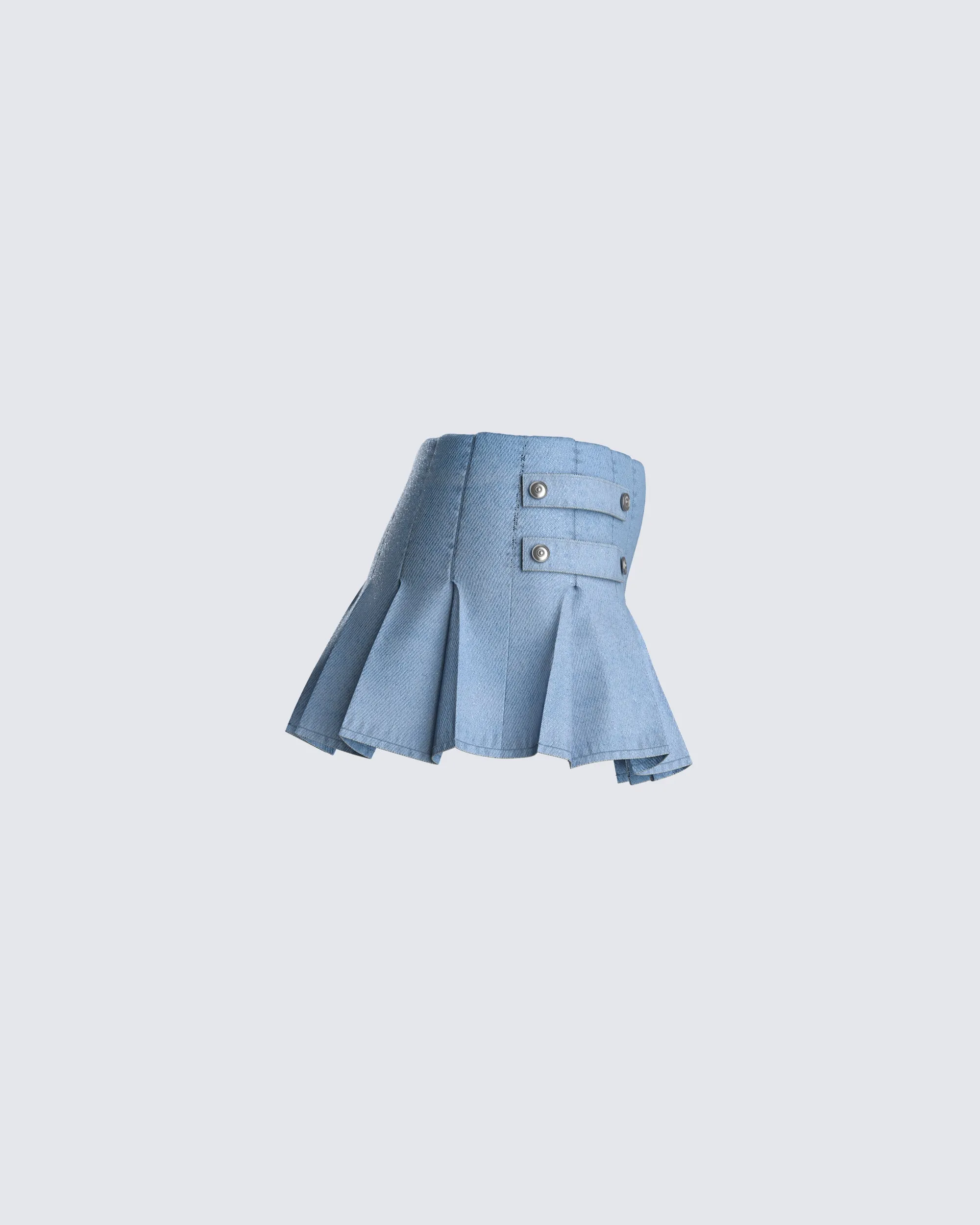 Beverly Denim Pleated Skirt