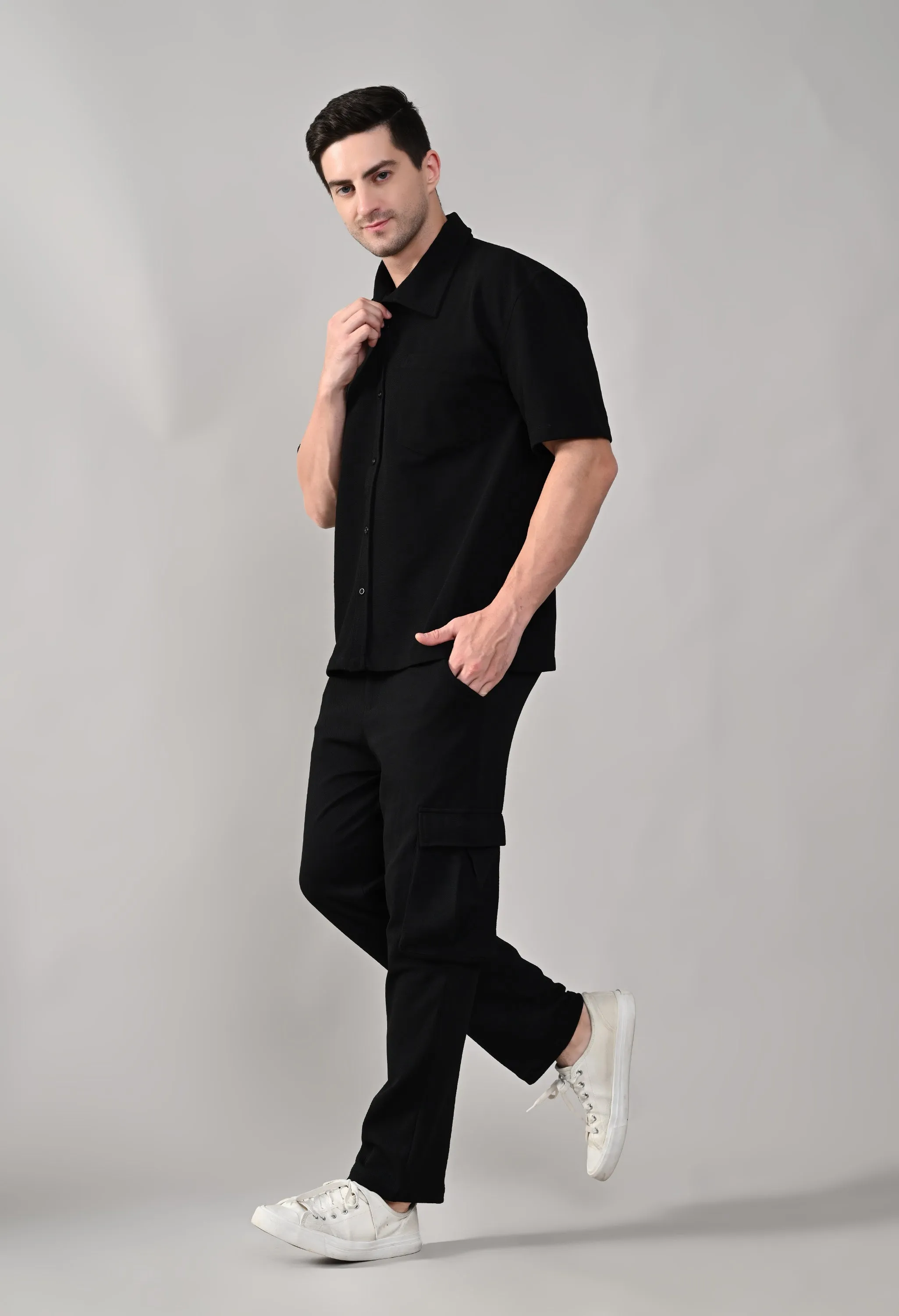 Black Color Co-ord Set for Men