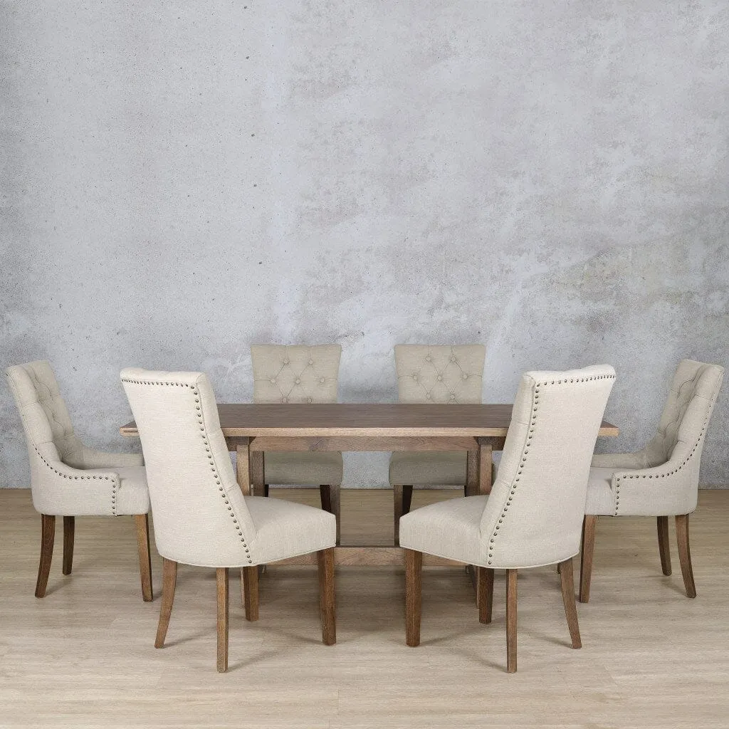 Bolton Wood Top & Duchess 6 Seater Dining Set