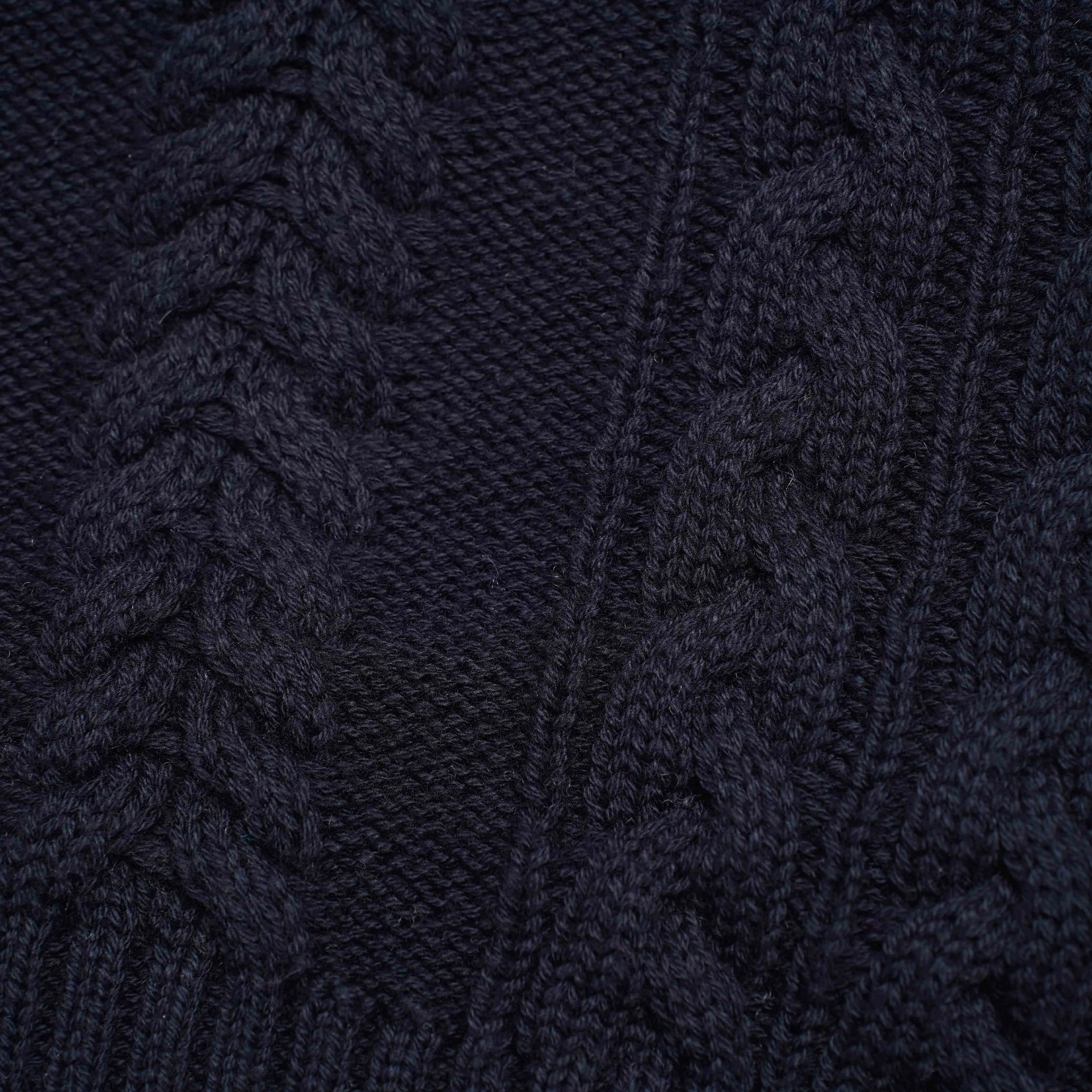 Cable Shawl Cardigan Navy Sweater