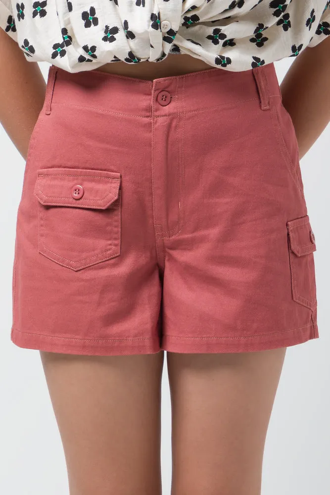 Cargo Pocket Shorts Coral