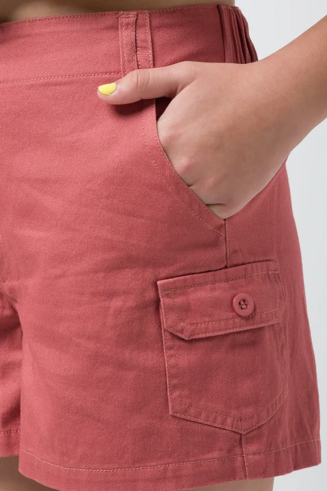 Cargo Pocket Shorts Coral