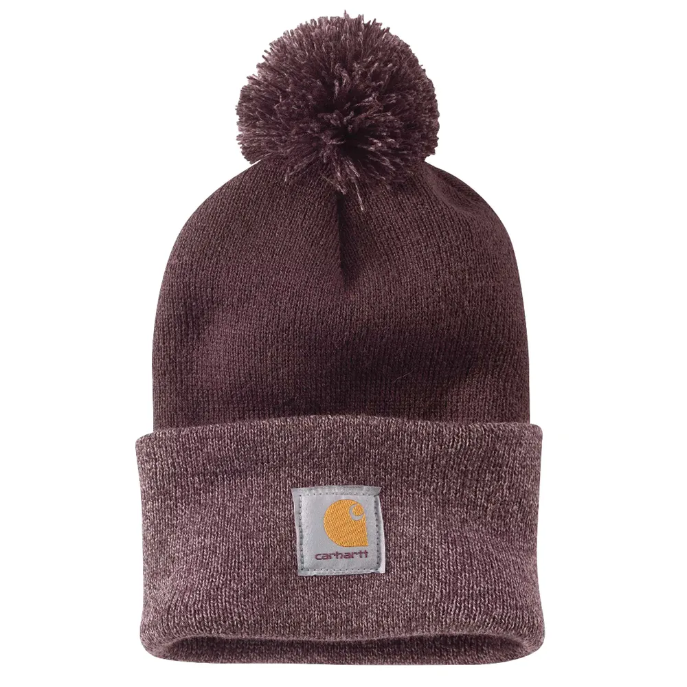 Carhartt 102240 Womens Lookout Knit Pom-Pom Cuffed Beanie Hat