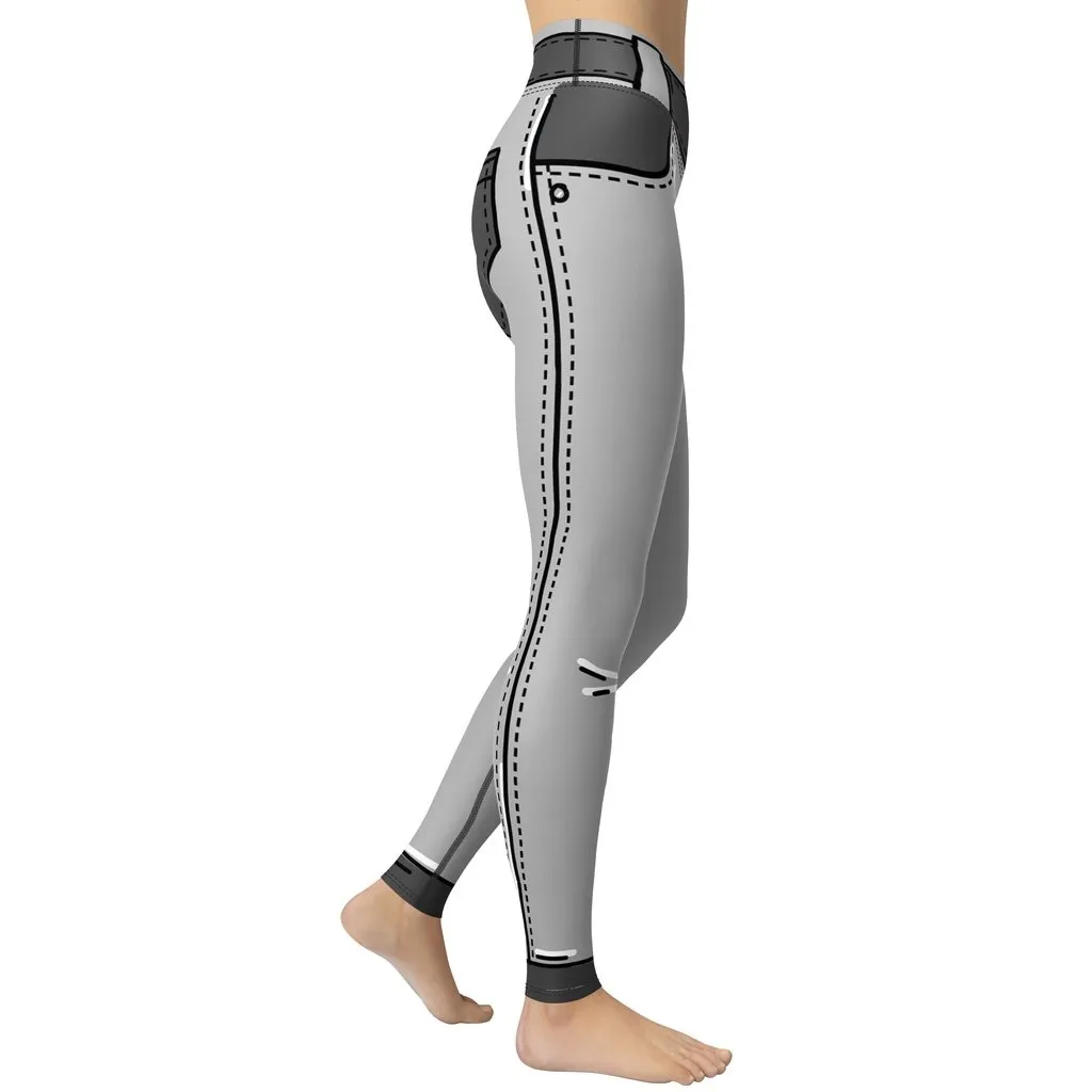 Cartoonized Monochrome Yoga Leggings