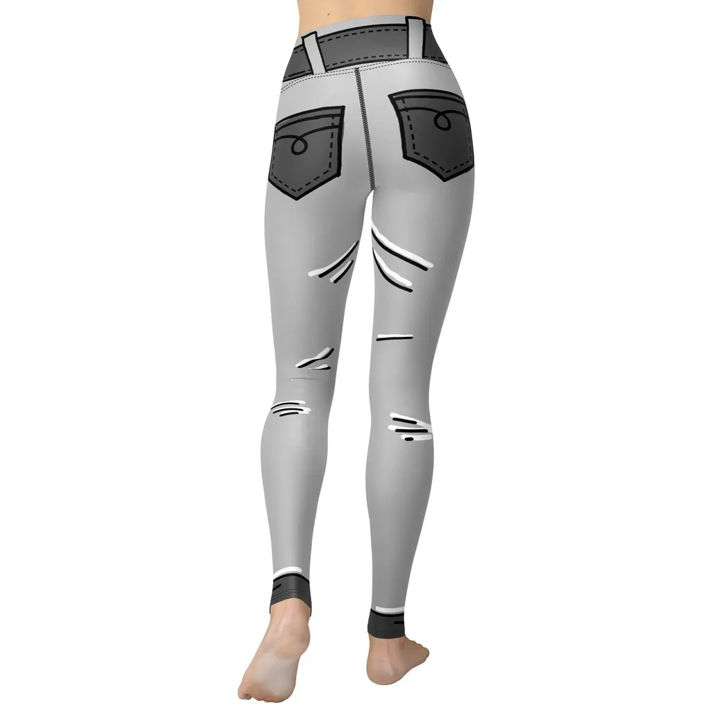 Cartoonized Monochrome Yoga Leggings