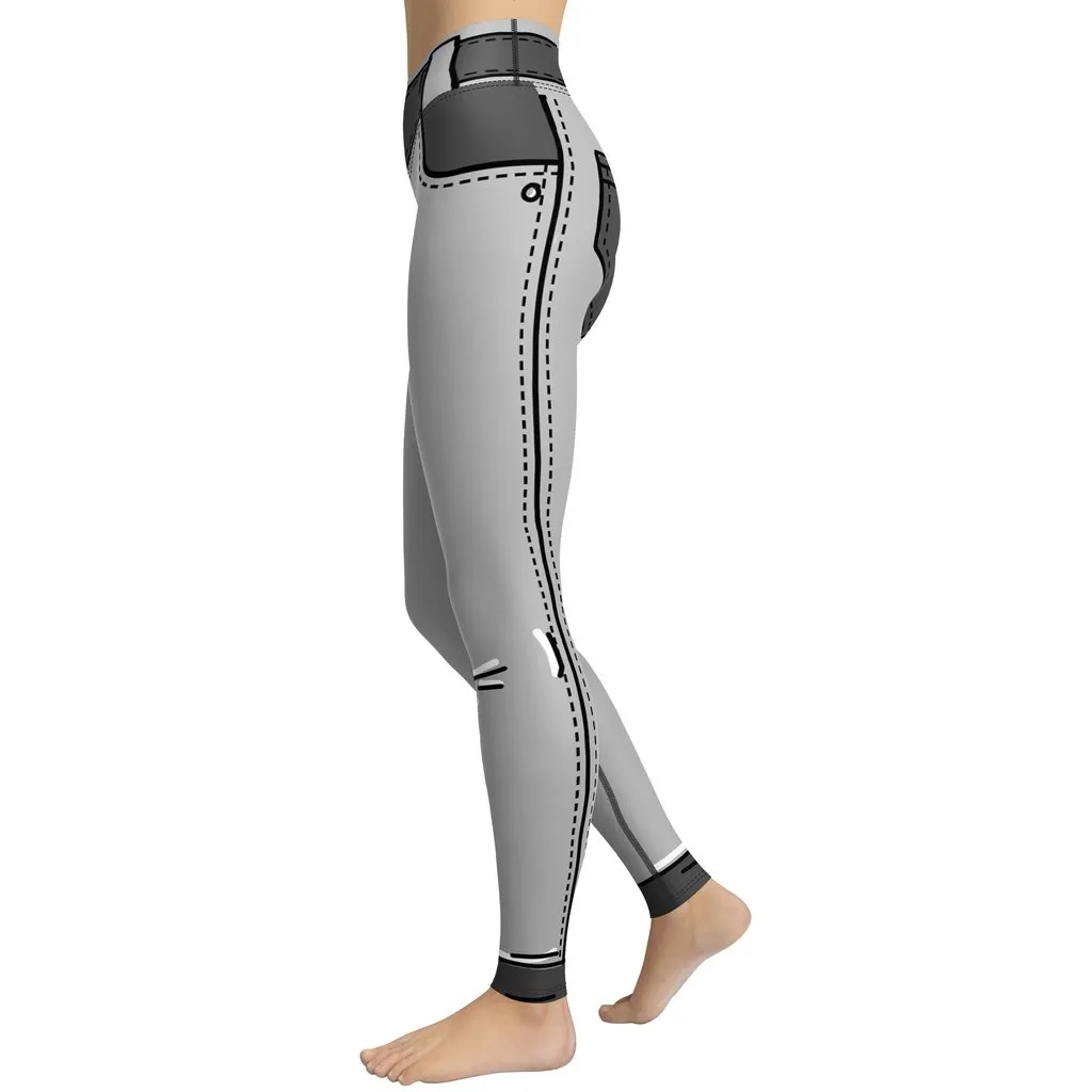 Cartoonized Monochrome Yoga Leggings