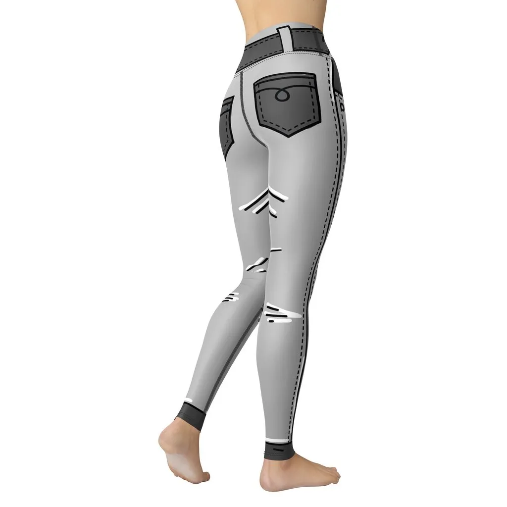 Cartoonized Monochrome Yoga Leggings