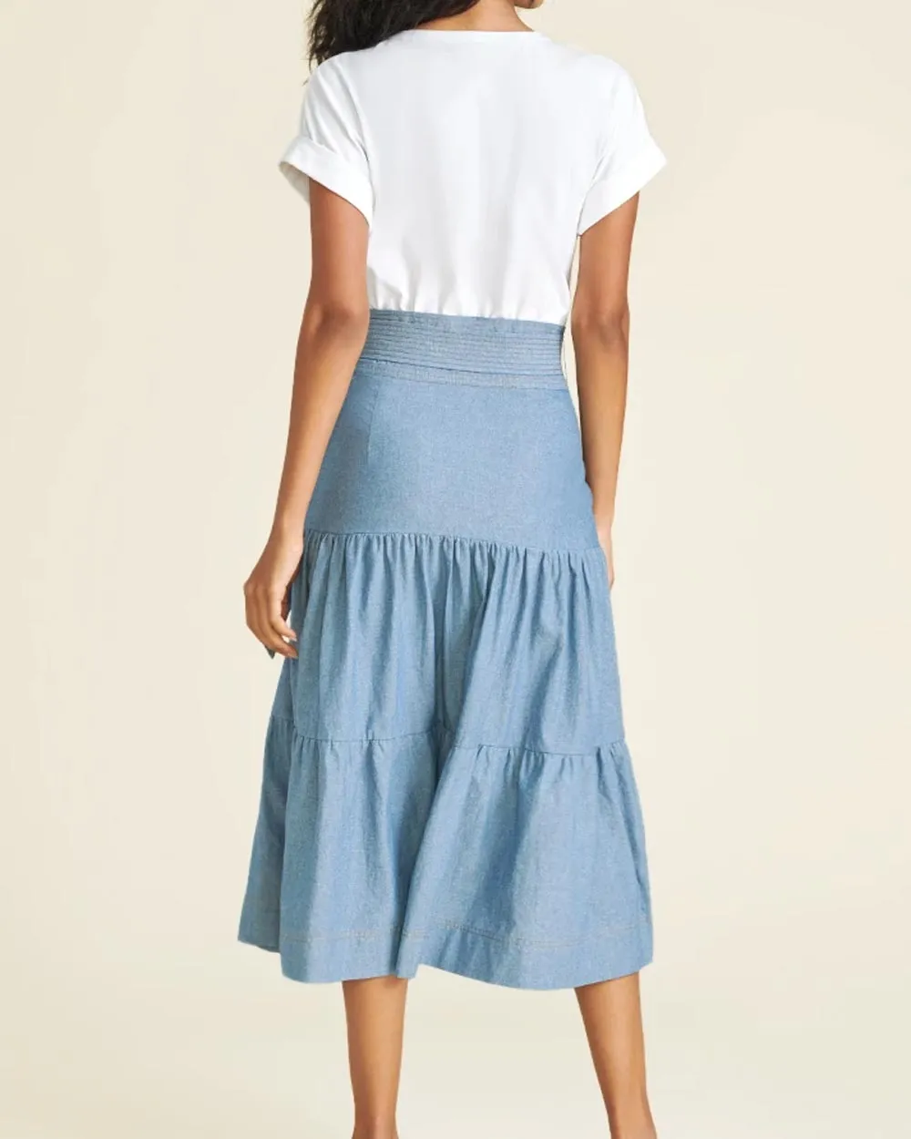 Chambray Emmit T-Shirt Midi Dress