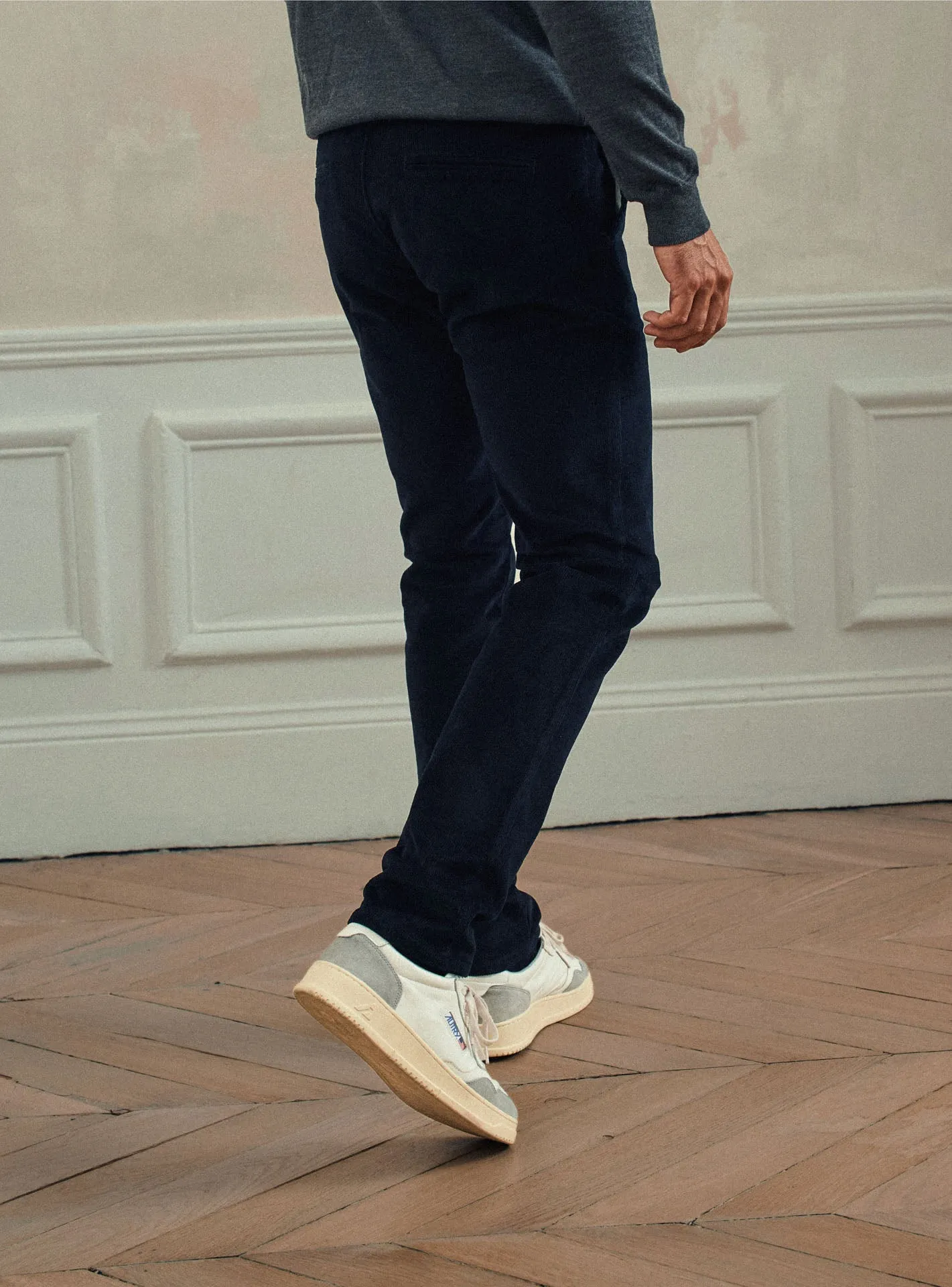 Chino Ajusté en velours Charles Navy