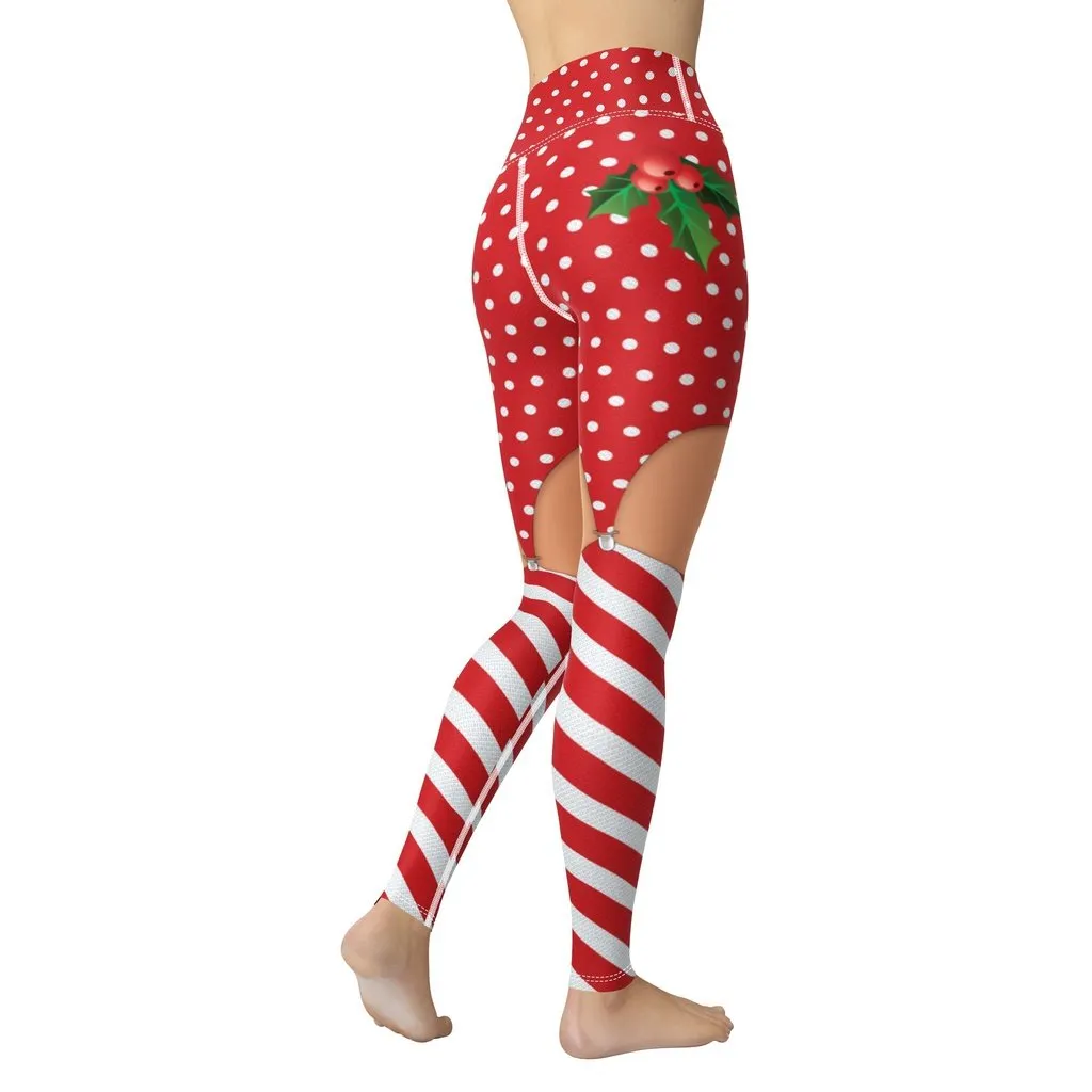 Christmas Suspenders Yoga Leggings