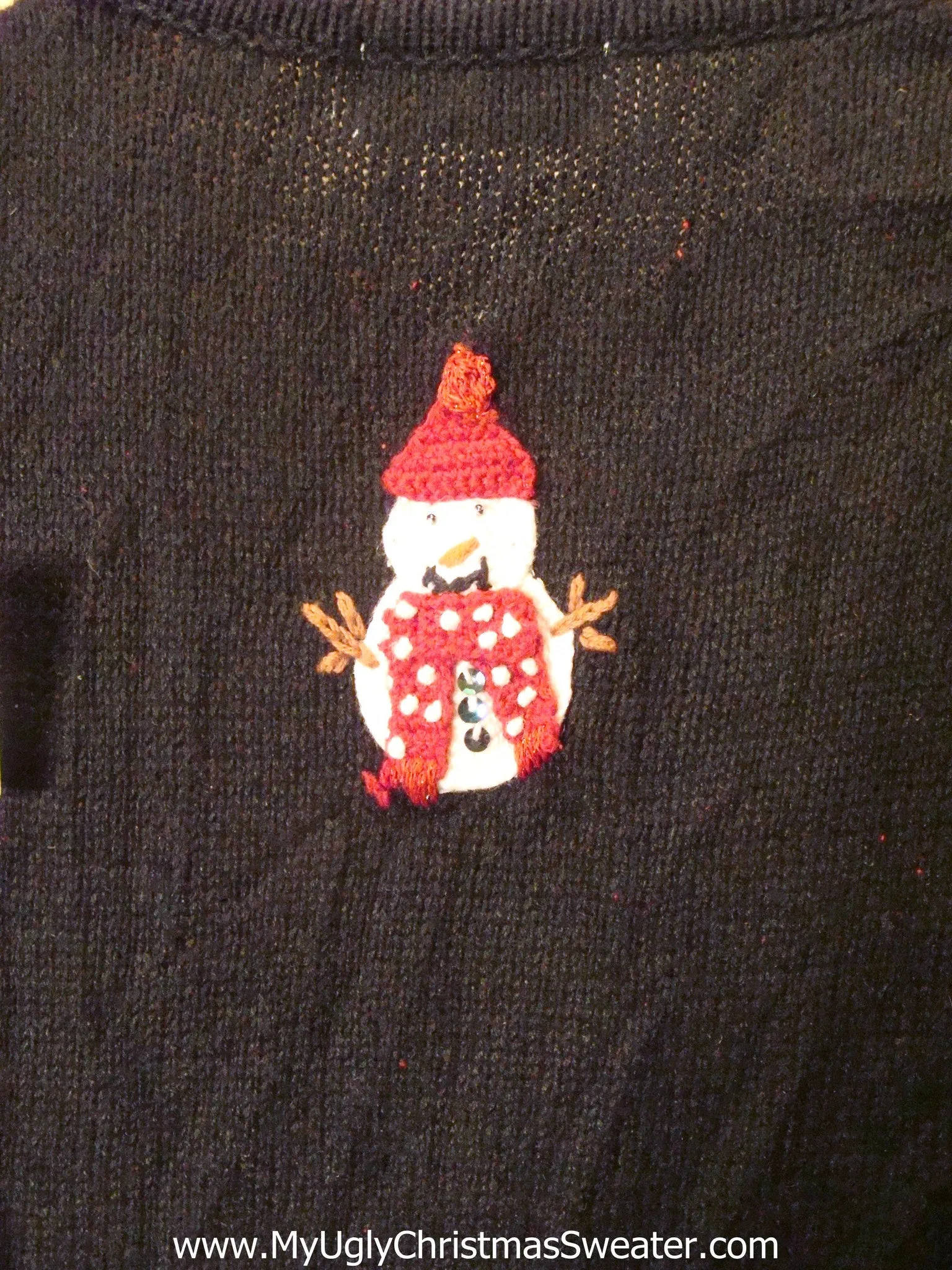 Christmas Sweater Vest Black and White with Snowmen