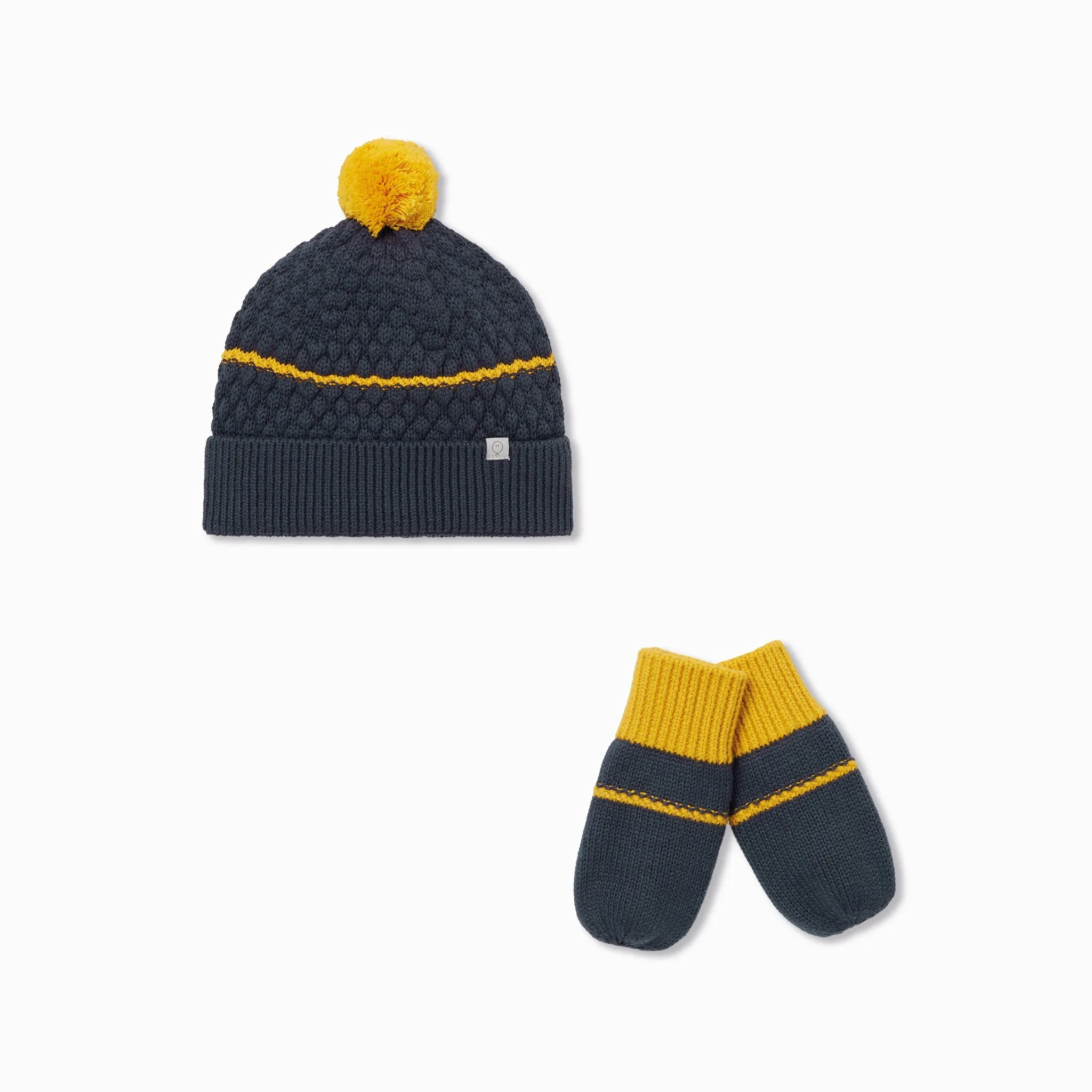 Chunky Knit Beanie Hat & Mittens Set