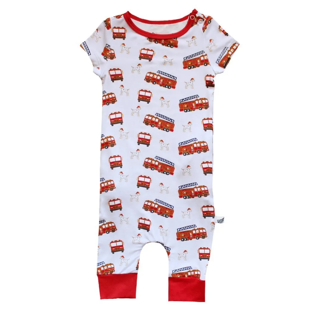 Cinder Firetrucks & Dalmatians Romper (0-3T)