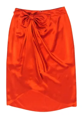 Cinq a Sept - Blood Orange "Emma Bow" Silk Skirt Sz 8