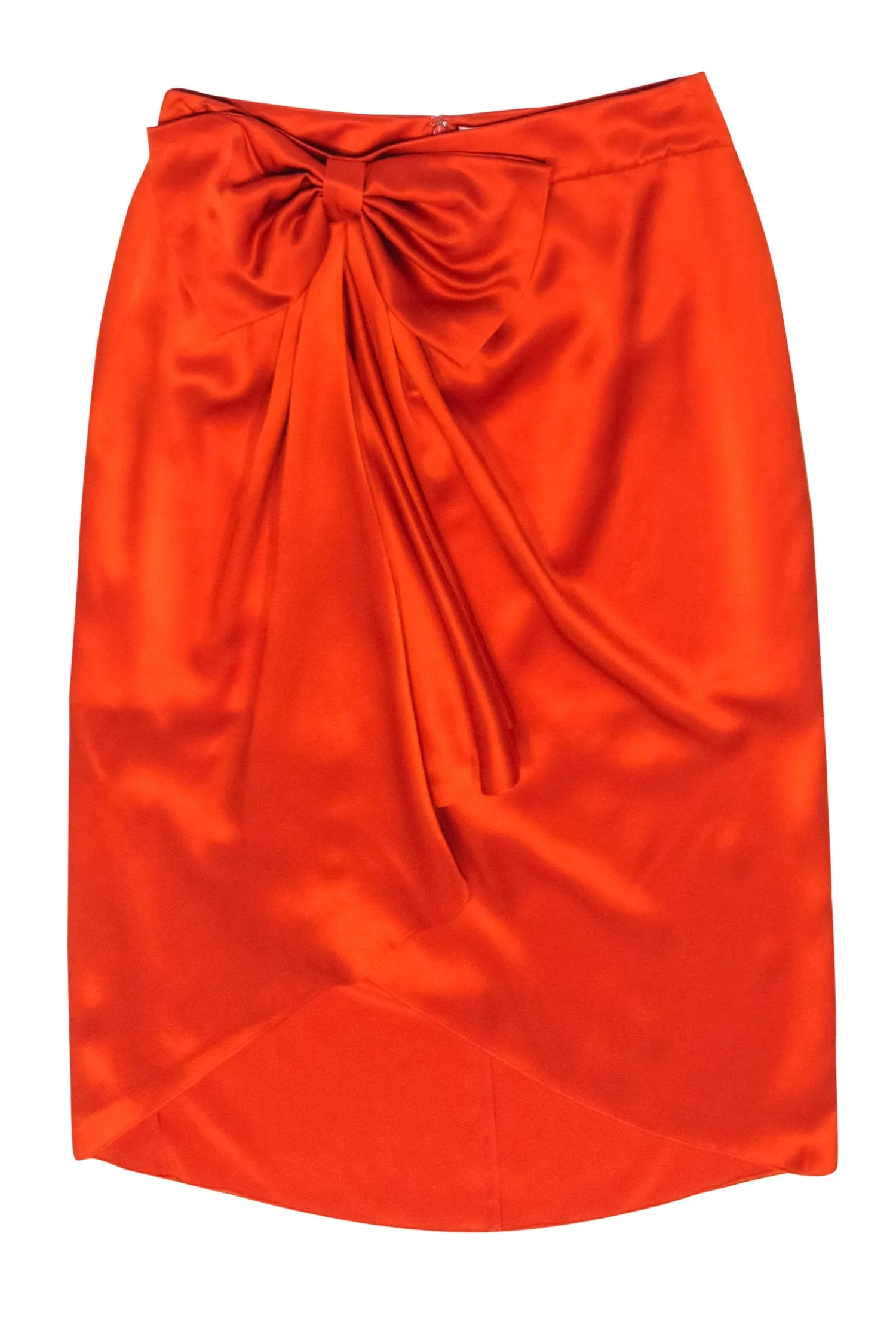 Cinq a Sept - Blood Orange "Emma Bow" Silk Skirt Sz 8