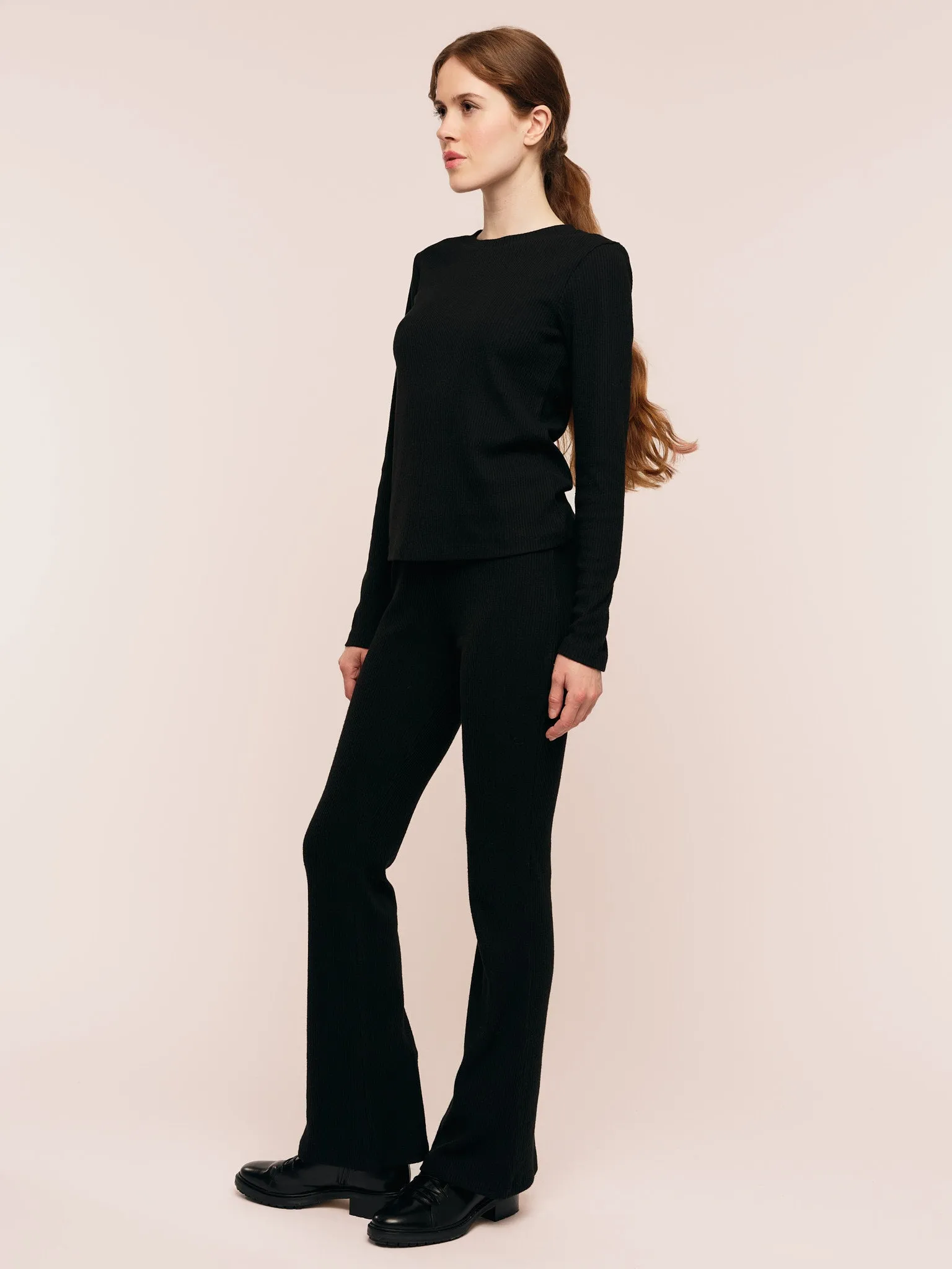 Daniela Rib Trouser - Black