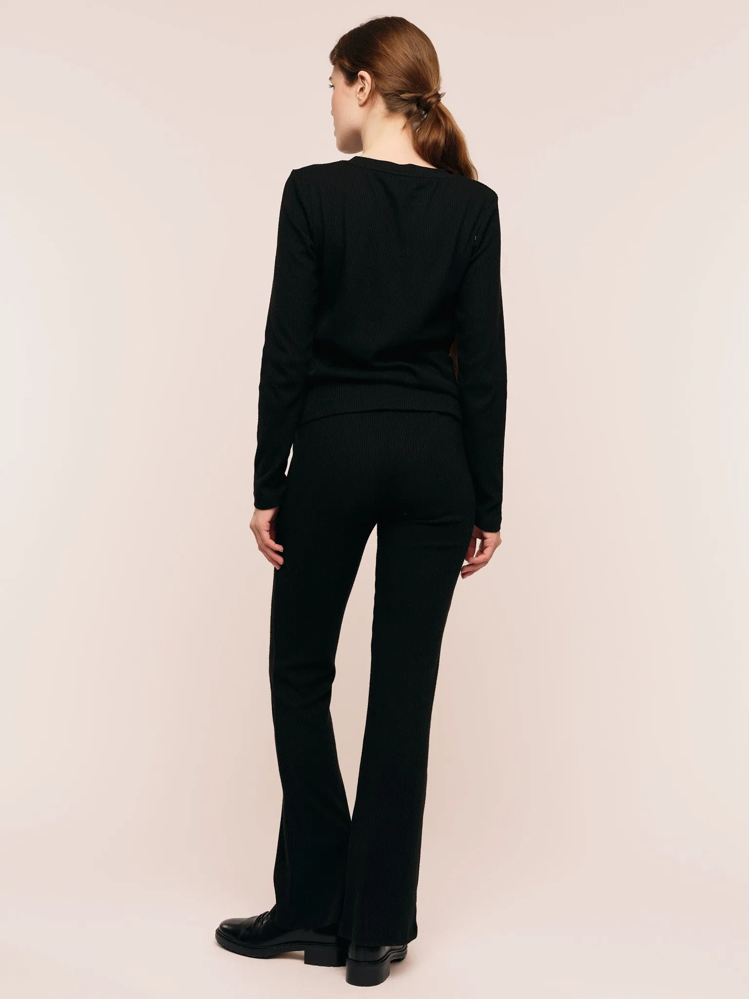 Daniela Rib Trouser - Black