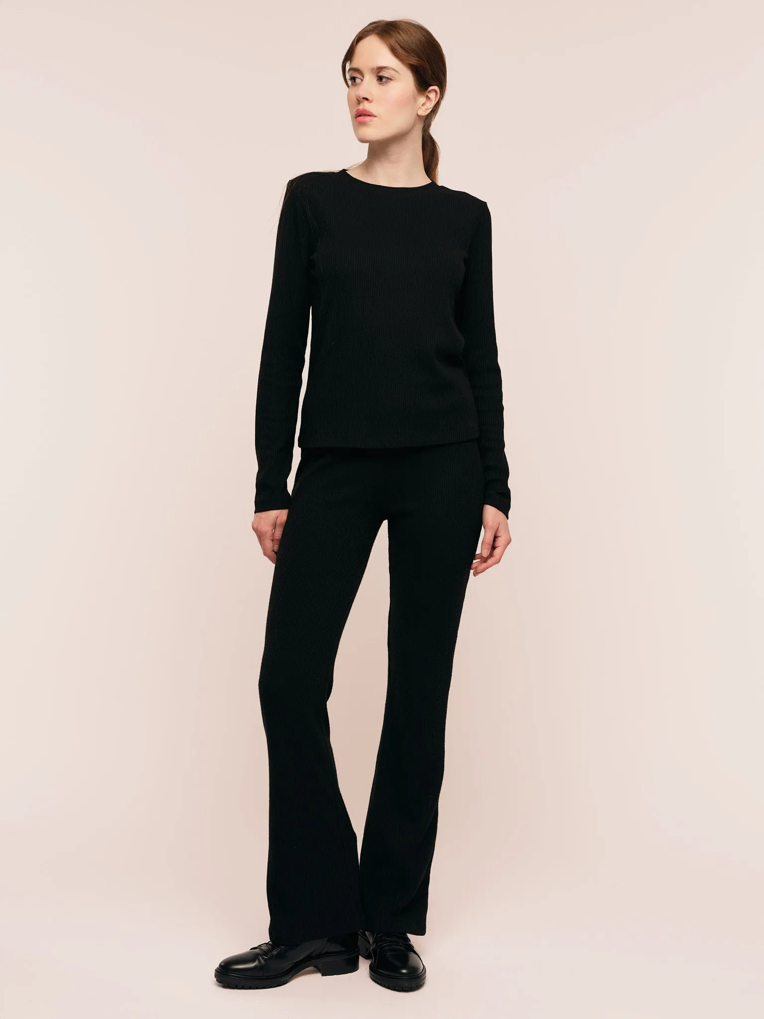 Daniela Rib Trouser - Black