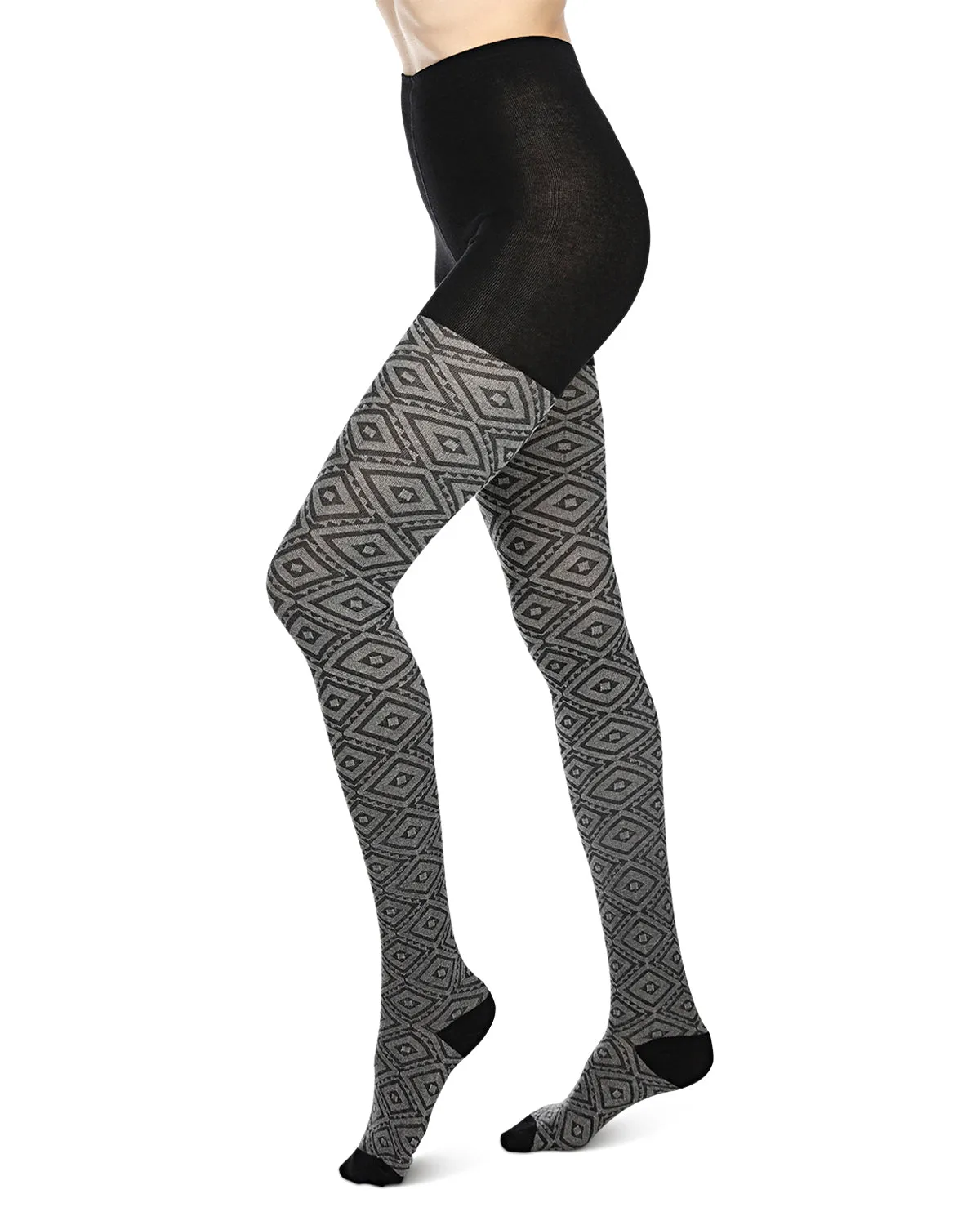 Diamond Cut Cotton Blend Sweater Tights