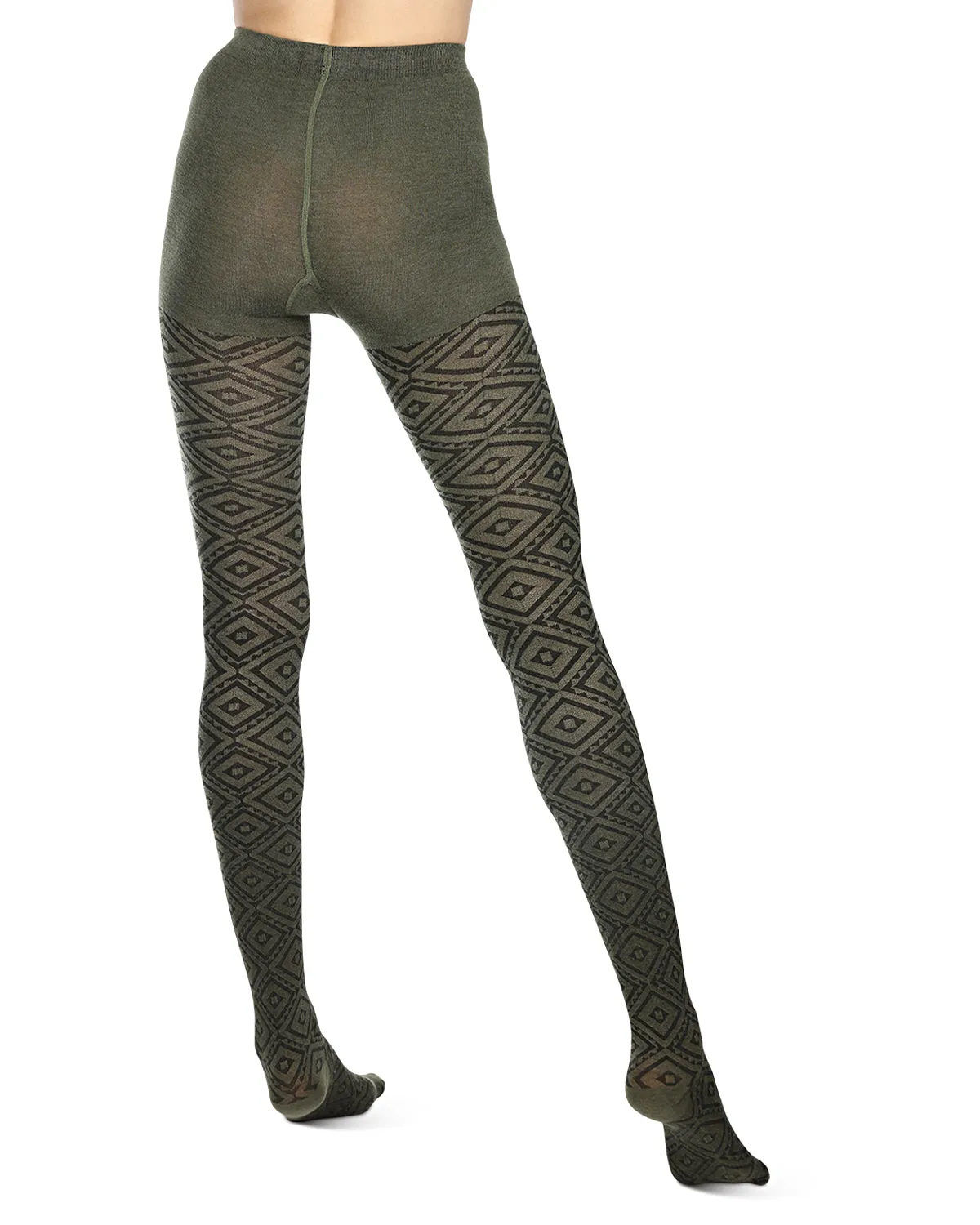 Diamond Cut Cotton Blend Sweater Tights