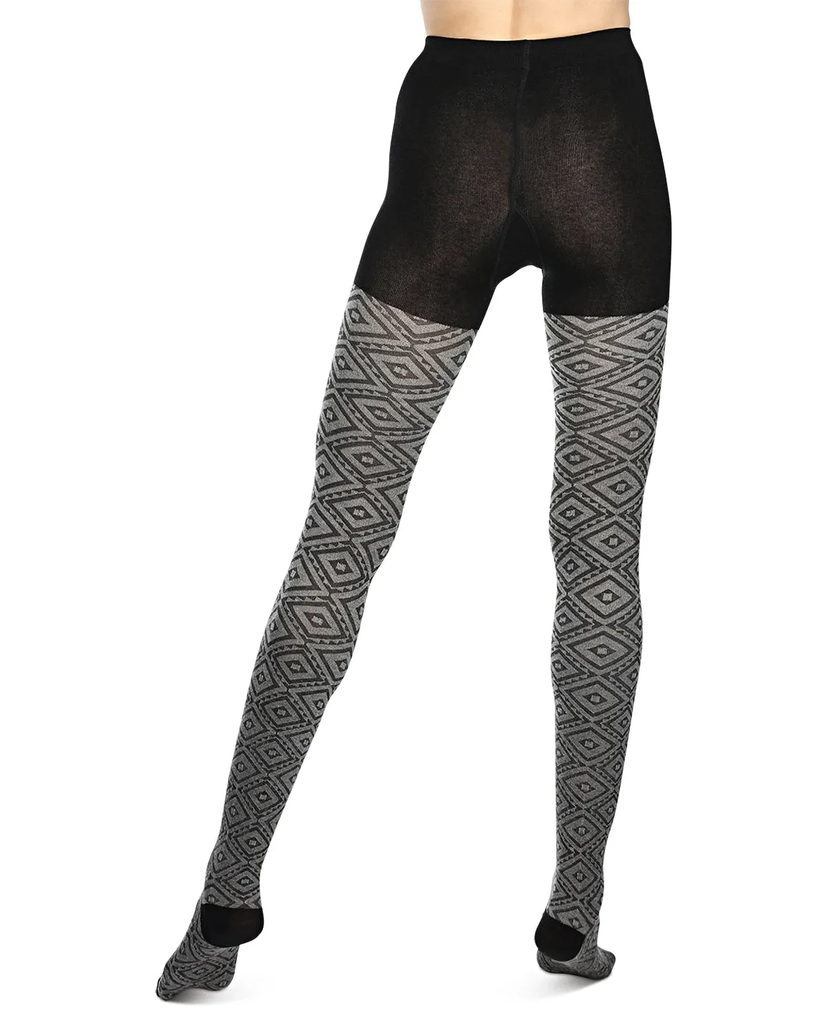 Diamond Cut Cotton Blend Sweater Tights