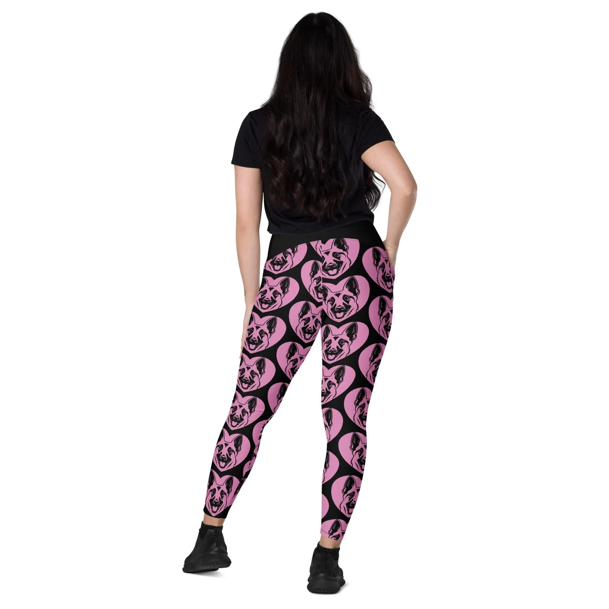 DOG BREED LEGGINGS with pockets - BELGIAN MALINOIS - HERTTAHOUND - pink