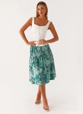 Dreamscape Midi Skirt - Cloud Nine Floral