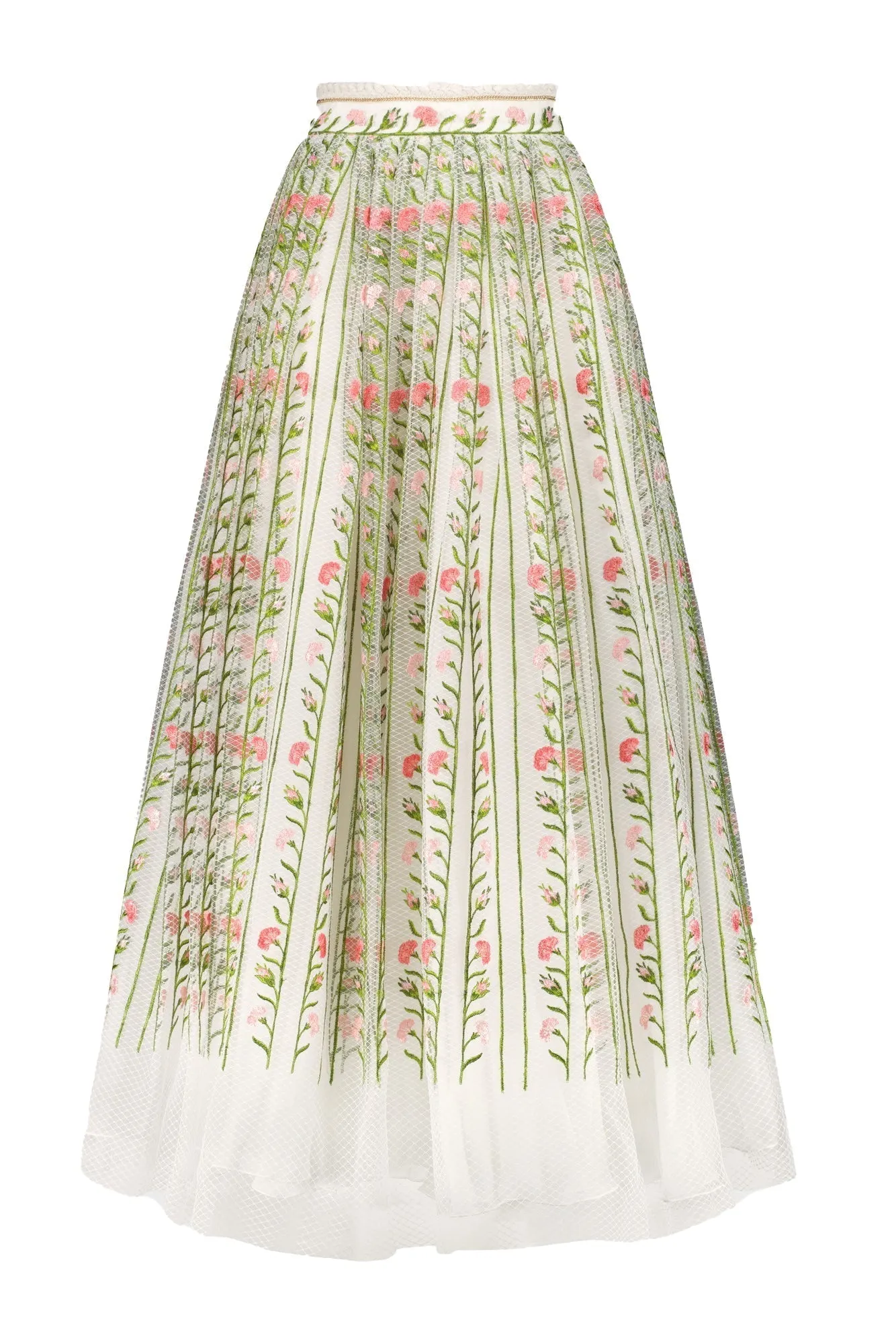 Embroidered Midi Skirt