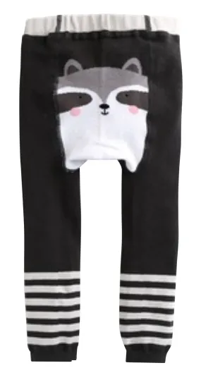 Eva & Elvin Girl's Black Tights Cotton Raccoon