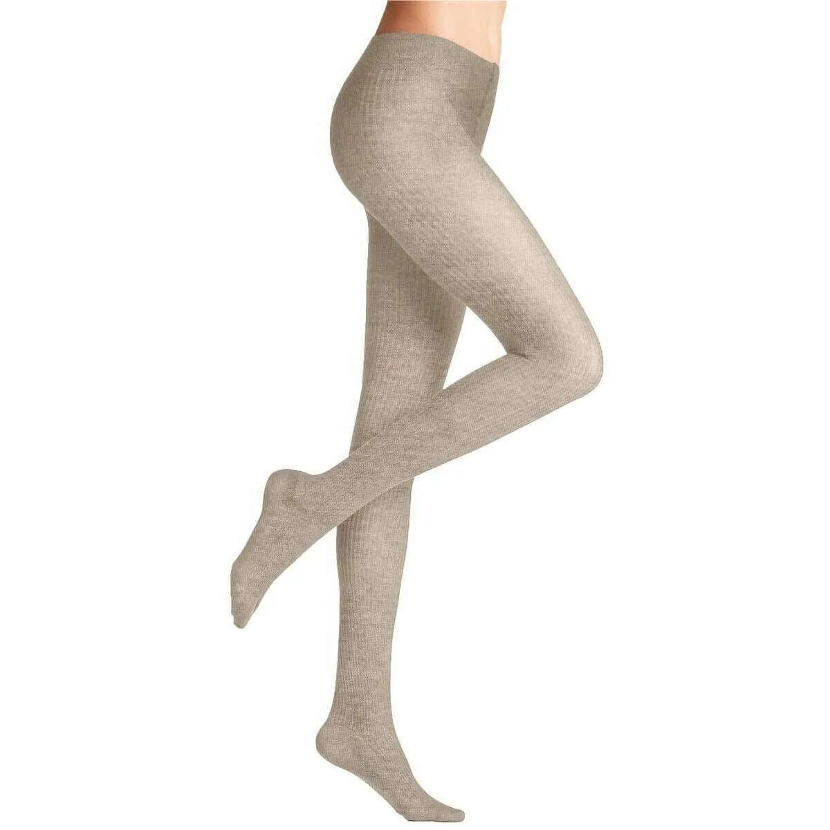 Falke Family Rib Tights - Linen Mel Beige